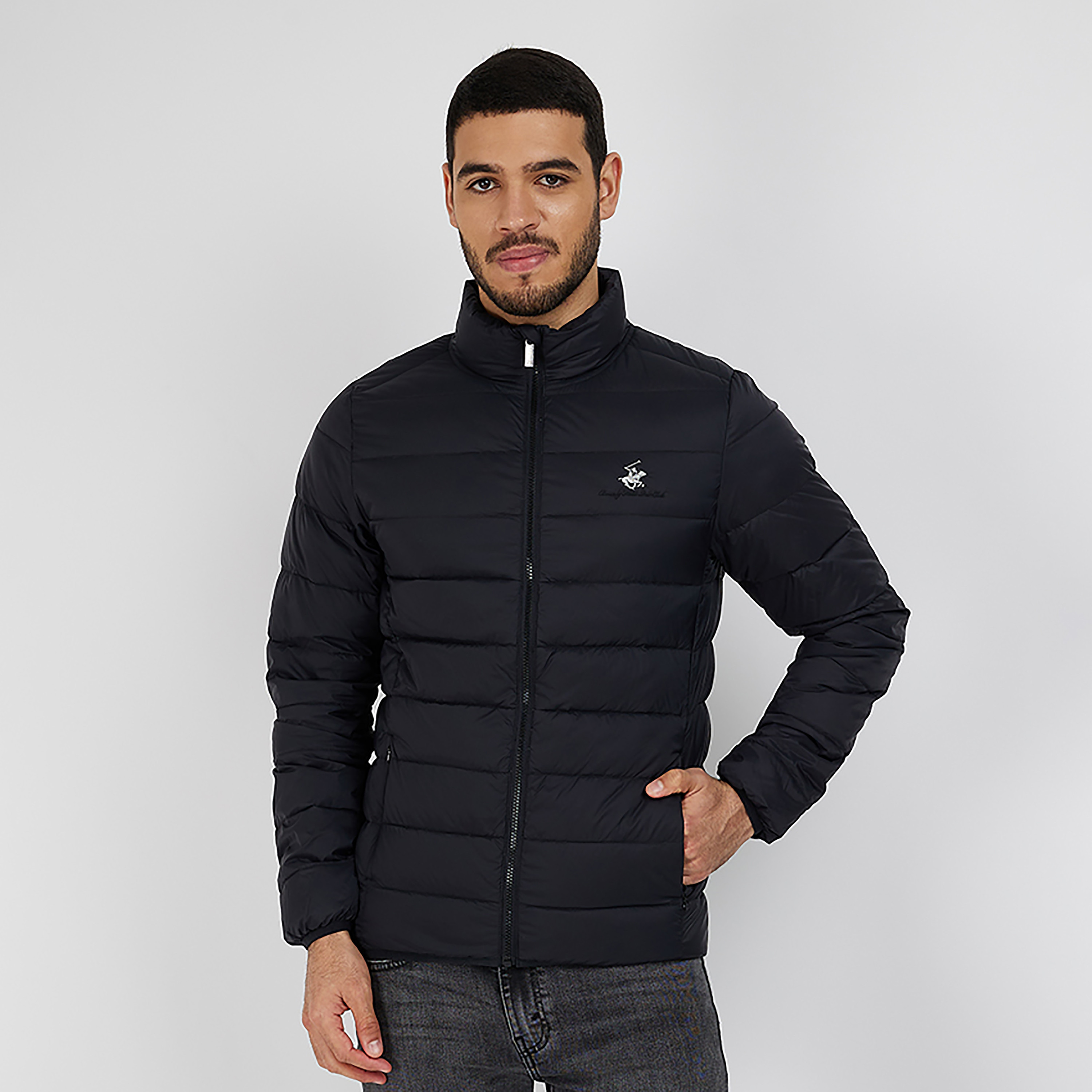 Beverly Hills Polo Club Quilted Zipped Bomber Jacket