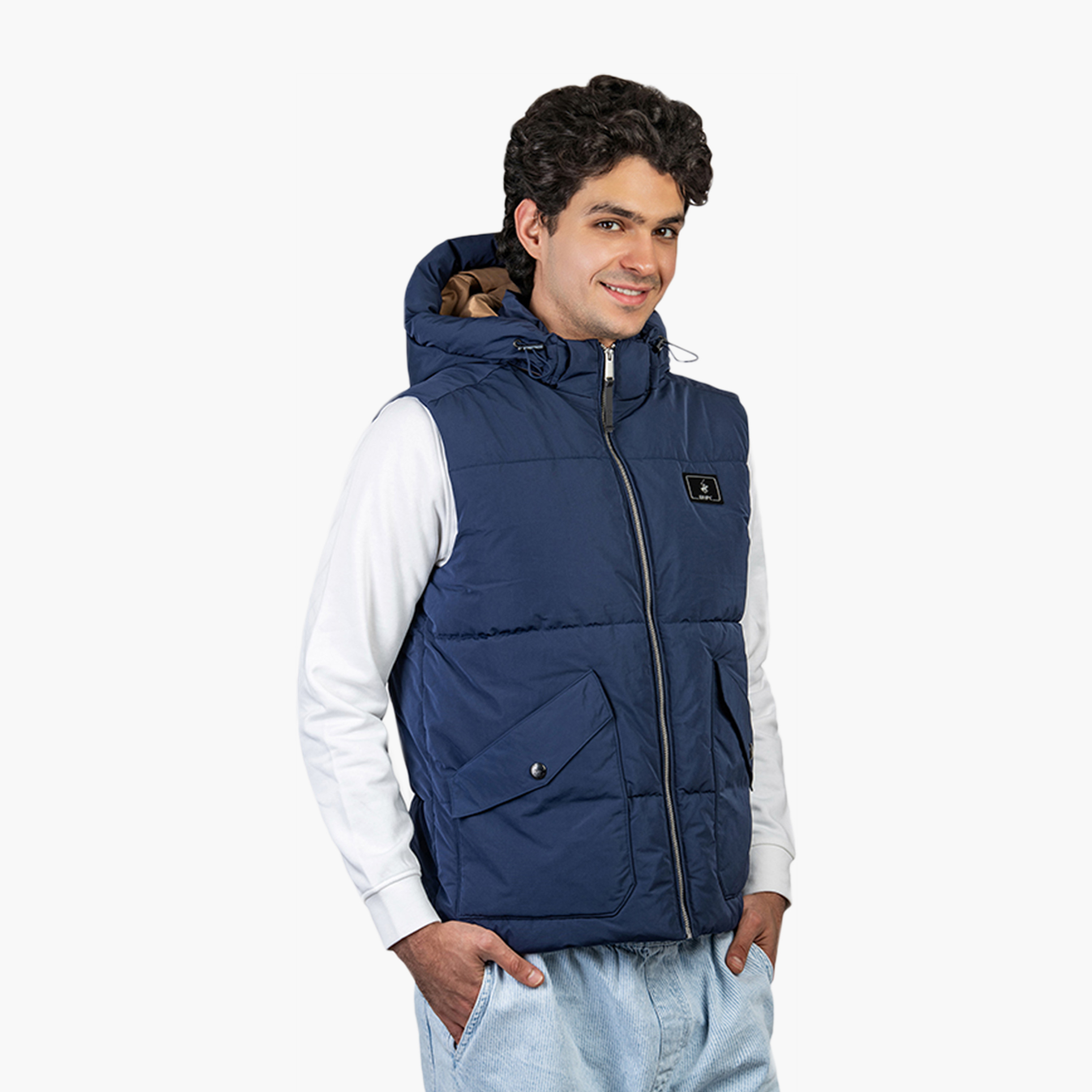 Beverly Hills Polo Club Plain Hooded Neck Sleeveless Men's Gilet Jacket-men-clothing-jacketsandblazers-jackets-image-3