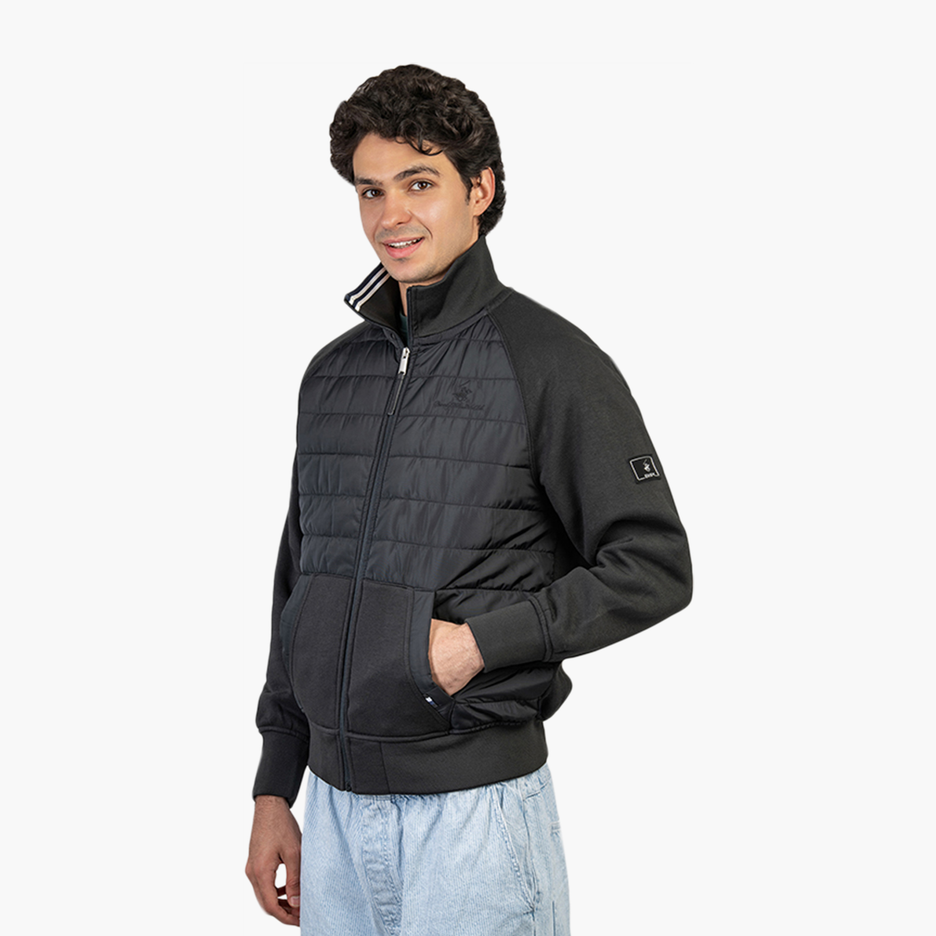 جاكيت بافر رجالي سادة برقبة عالية وأكمام طويلة بيفرلي هيلز بولو كلوب-men-clothing-jacketsandblazers-jackets-image-6