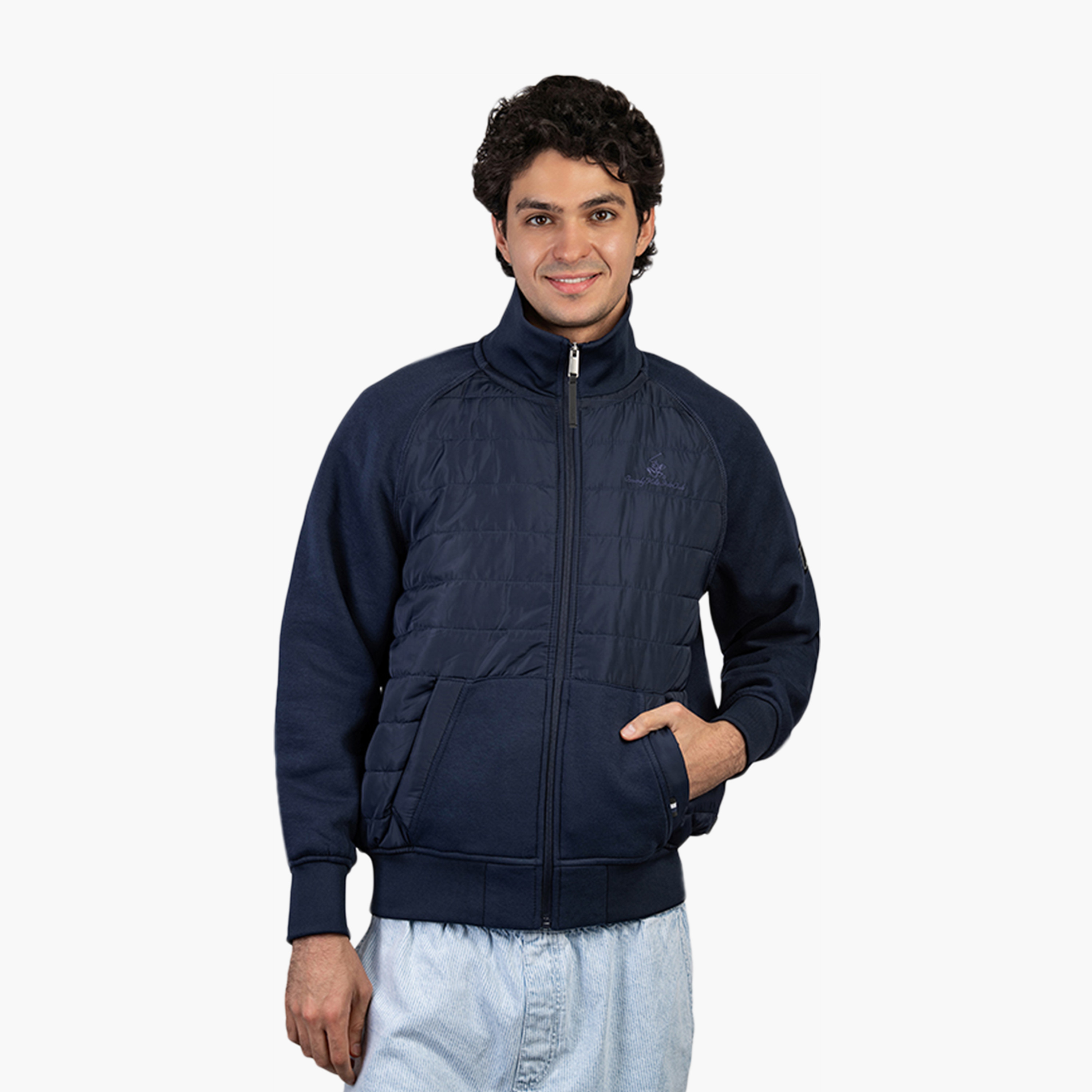 جاكيت بافر رجالي سادة برقبة عالية وأكمام طويلة بيفرلي هيلز بولو كلوب-men-clothing-jacketsandblazers-jackets-image-1
