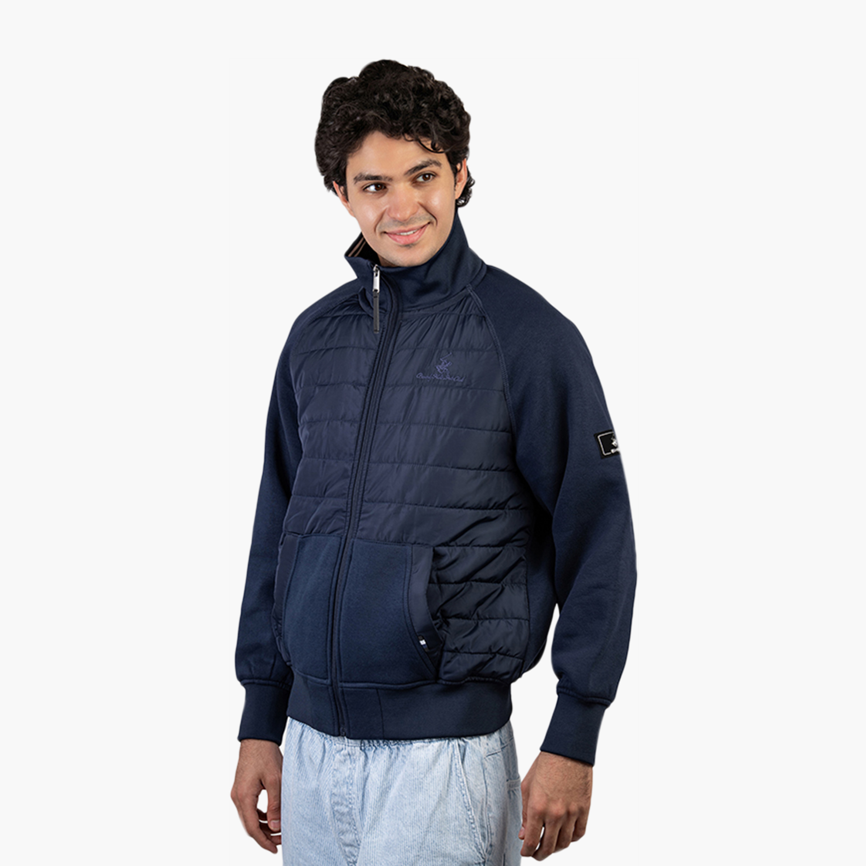 جاكيت بافر رجالي سادة برقبة عالية وأكمام طويلة بيفرلي هيلز بولو كلوب-men-clothing-jacketsandblazers-jackets-image-2