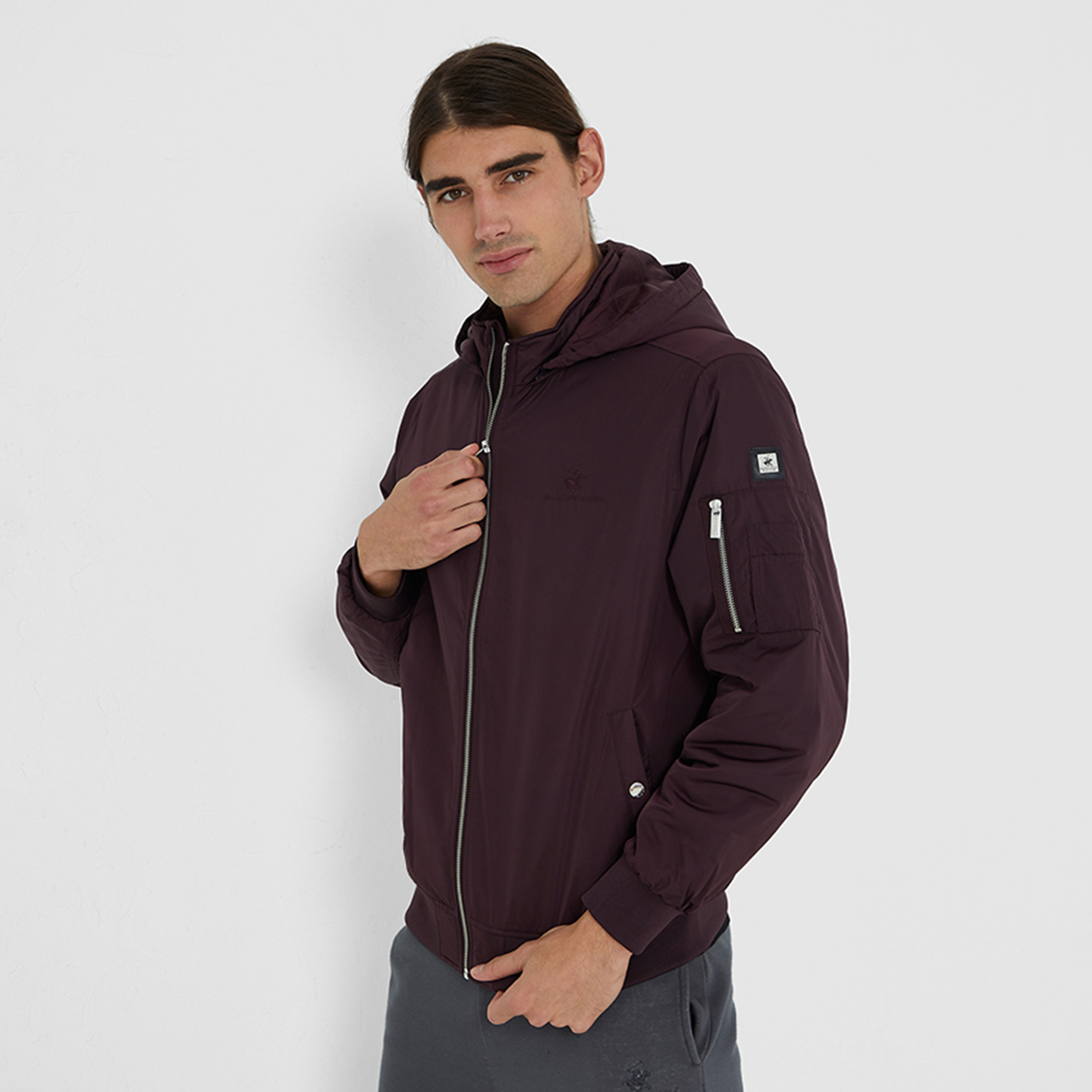 Beverly Hills Polo Club Men's Solid Bomber Jacket-men-clothing-jacketsandblazers-jackets-image-1