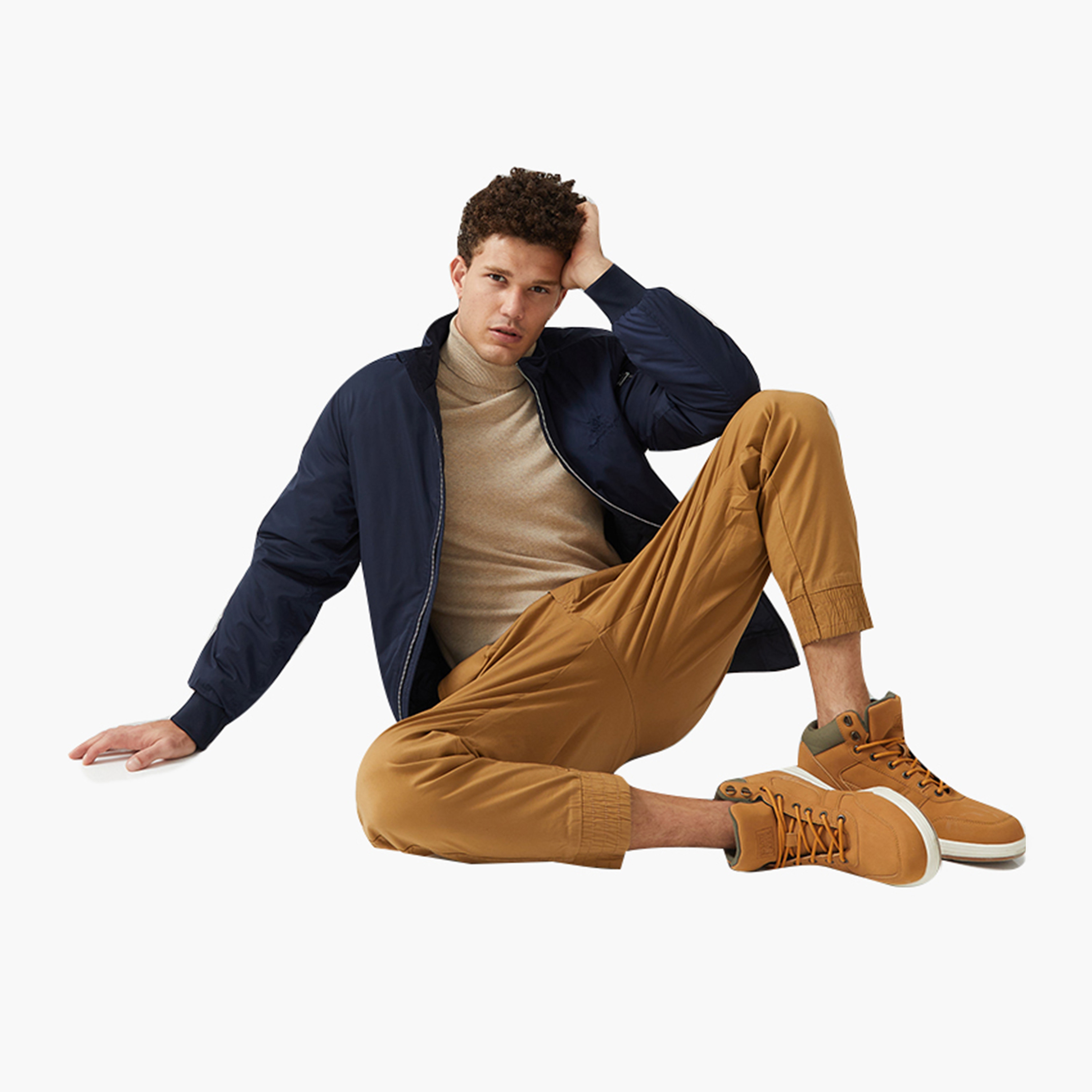 Beverly Hills Polo Club Plain High Neck Long Sleeves Men's Bomber Jacket-men-clothing-jacketsandblazers-jackets-image-2