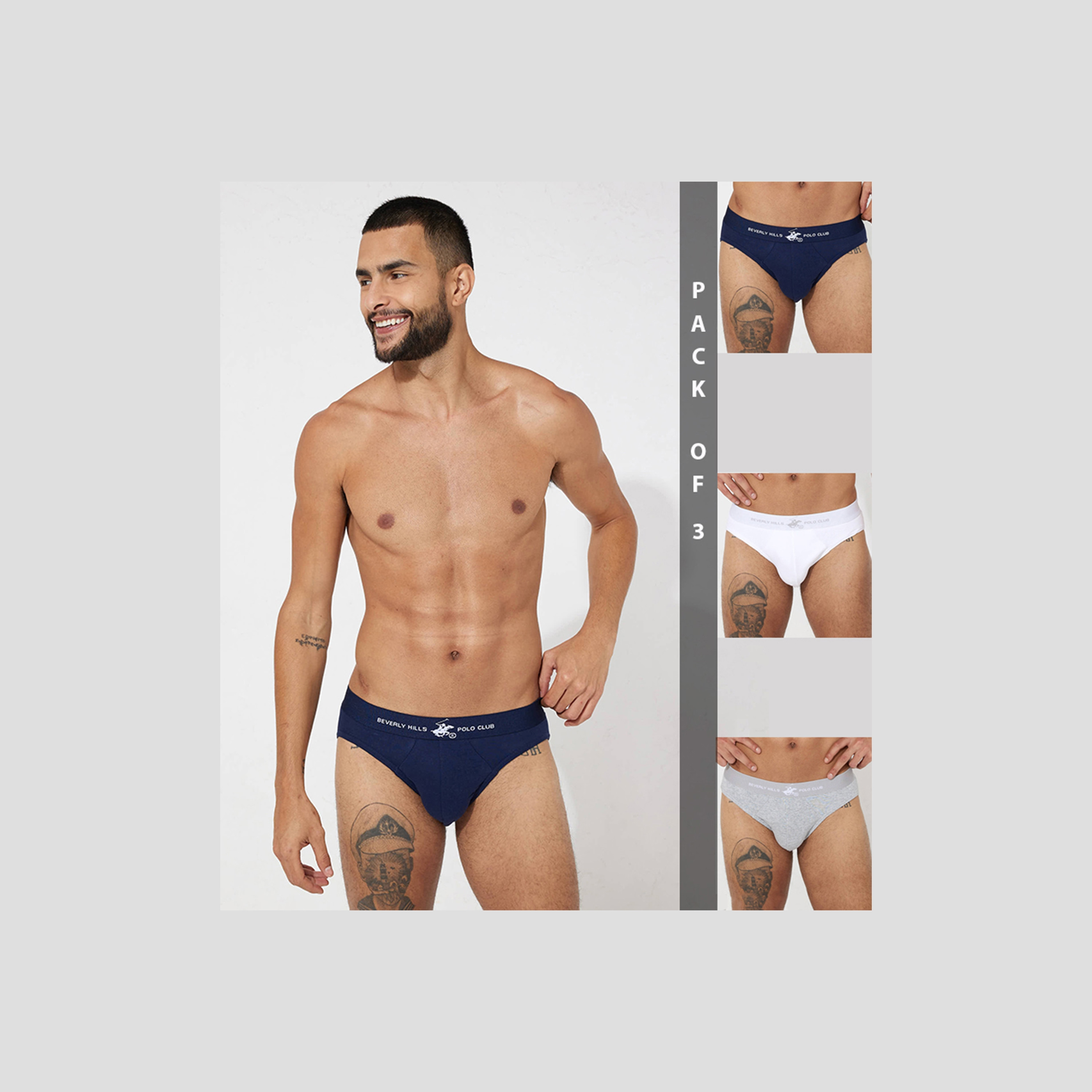 مجموعة من 3 بريفز للرجال بحزام خصر مطبوع عليه العلامة التجارية من بيفرلي هيلز بولو كلوب-men-clothing-innerwear-underwear-image-5