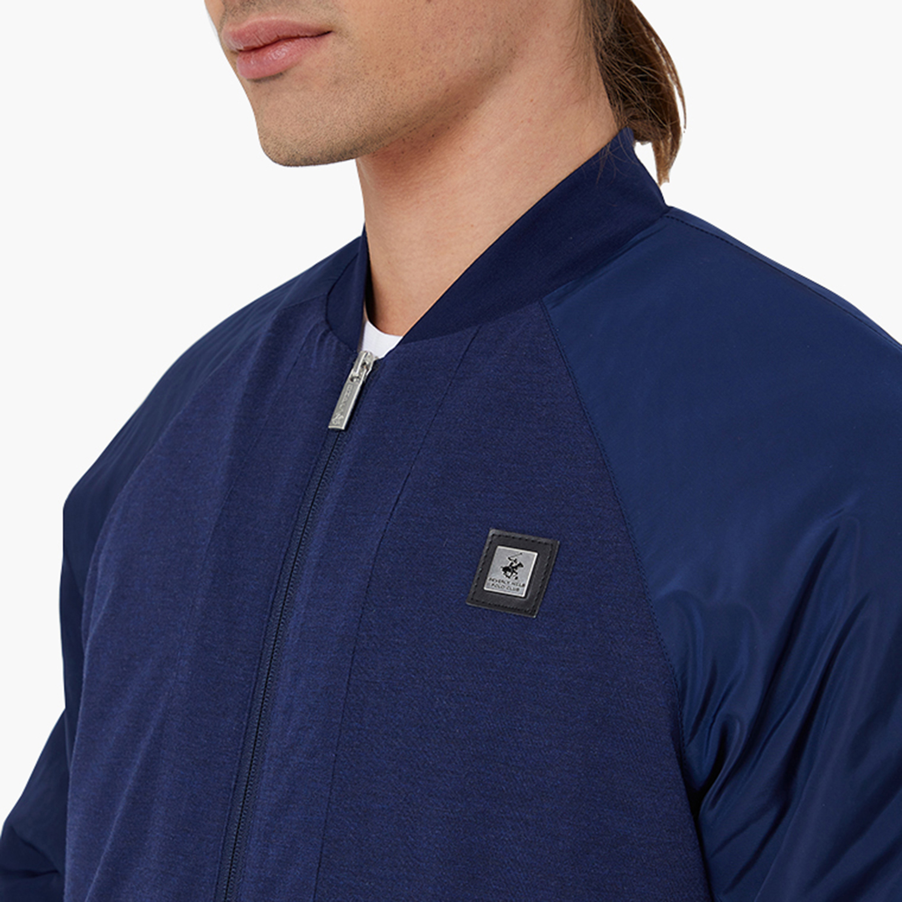 جاكيت بومبر رجالي بياقة قائمة وأكمام راجلان بألوان متعددة من بيفرلي هيلز بولو كلوب-men-clothing-jacketsandblazers-jackets-image-3