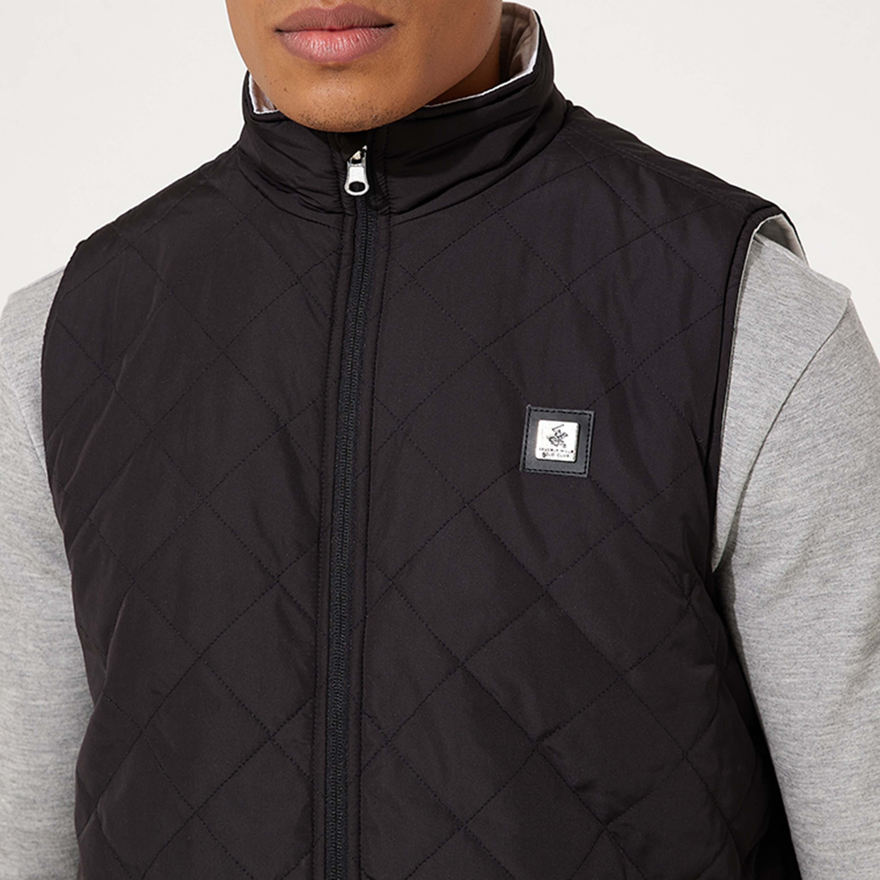 Beverly Hills Polo Club Plain Stand Collar Sleeveless Men's Reversible Vest-men-clothing-jacketsandblazers-jackets-image-3