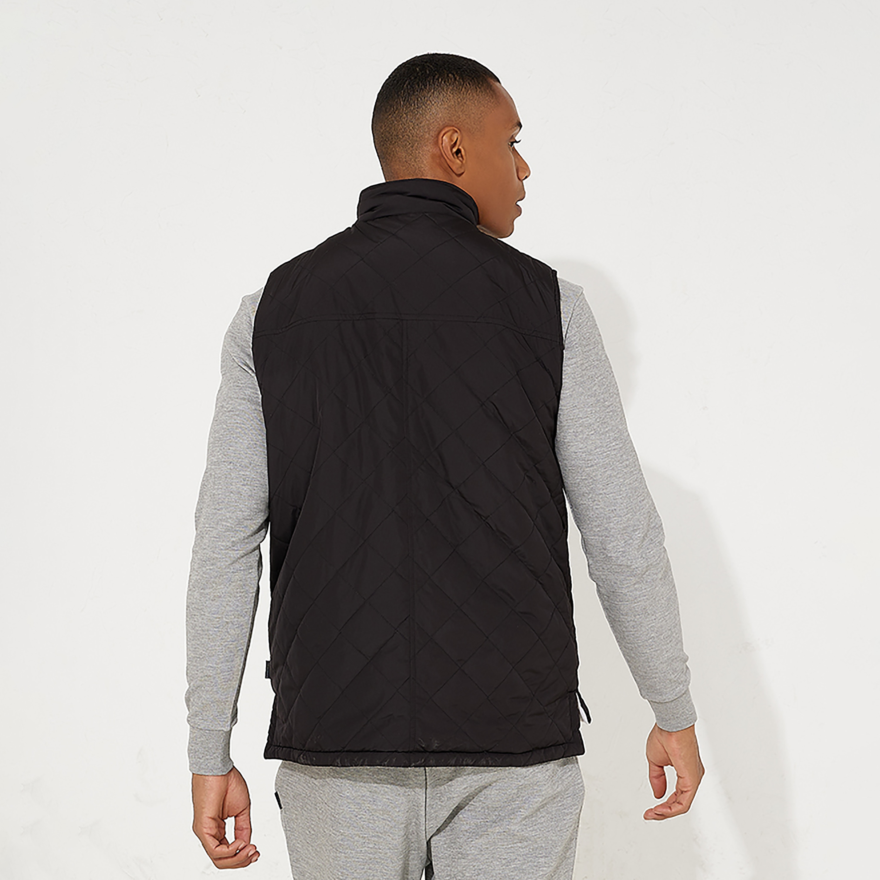 Beverly Hills Polo Club Plain Stand Collar Sleeveless Men's Reversible Vest-men-clothing-jacketsandblazers-jackets-image-4