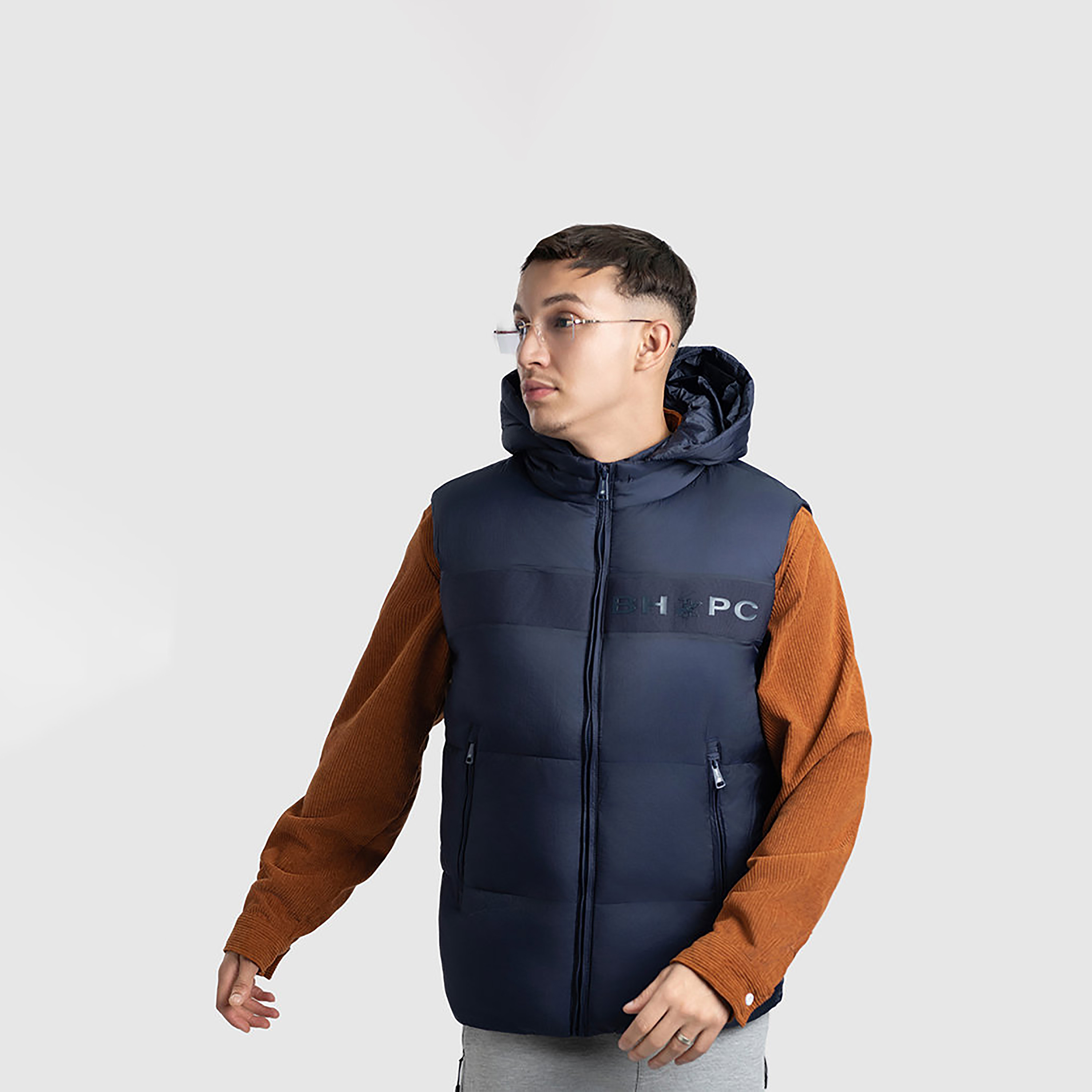 Beverly Hills Polo Club Plain Hooded Sleeveless Men's Puffer Vest-men-clothing-jacketsandblazers-jackets-image-2