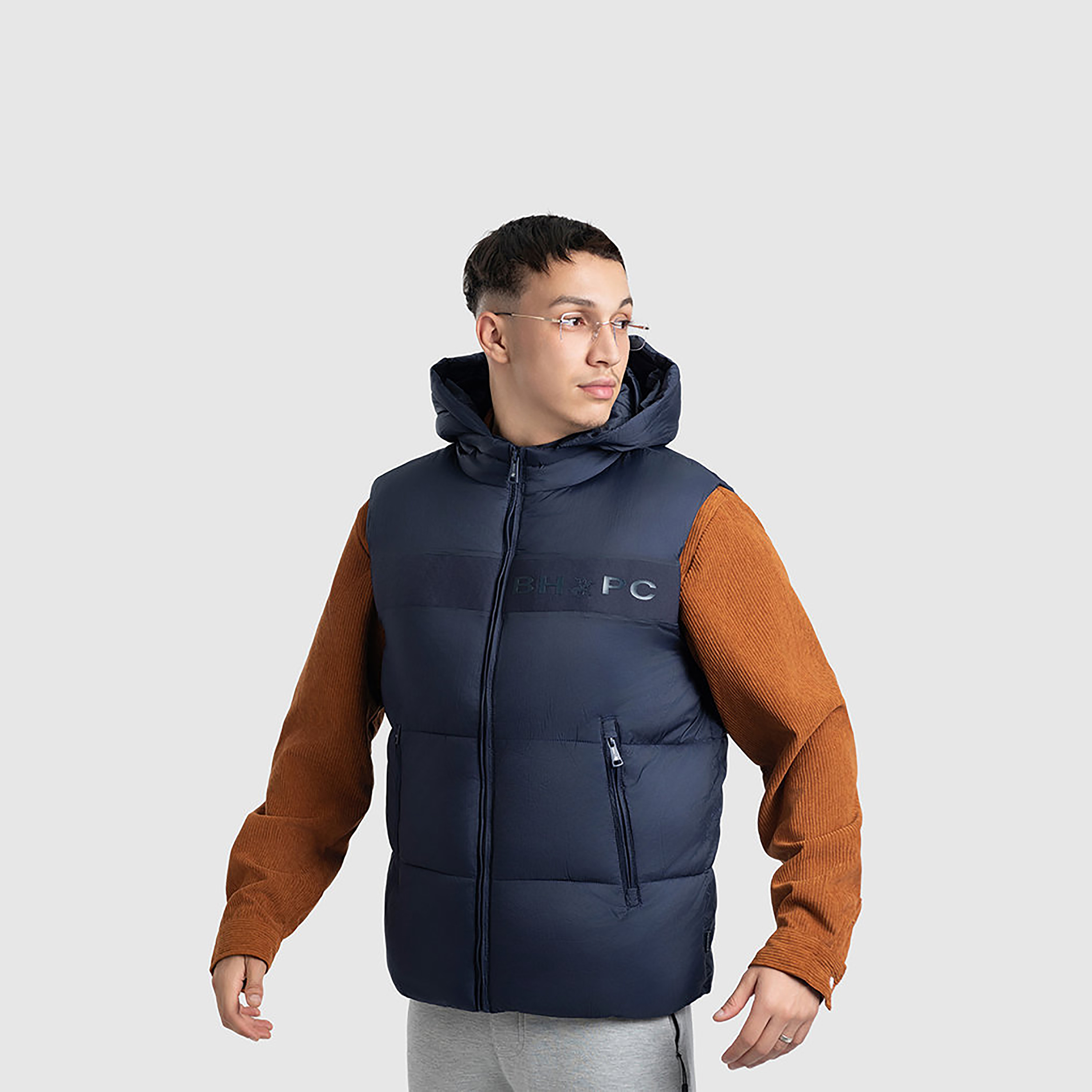 Beverly Hills Polo Club Plain Hooded Sleeveless Men's Puffer Vest-men-clothing-jacketsandblazers-jackets-image-3