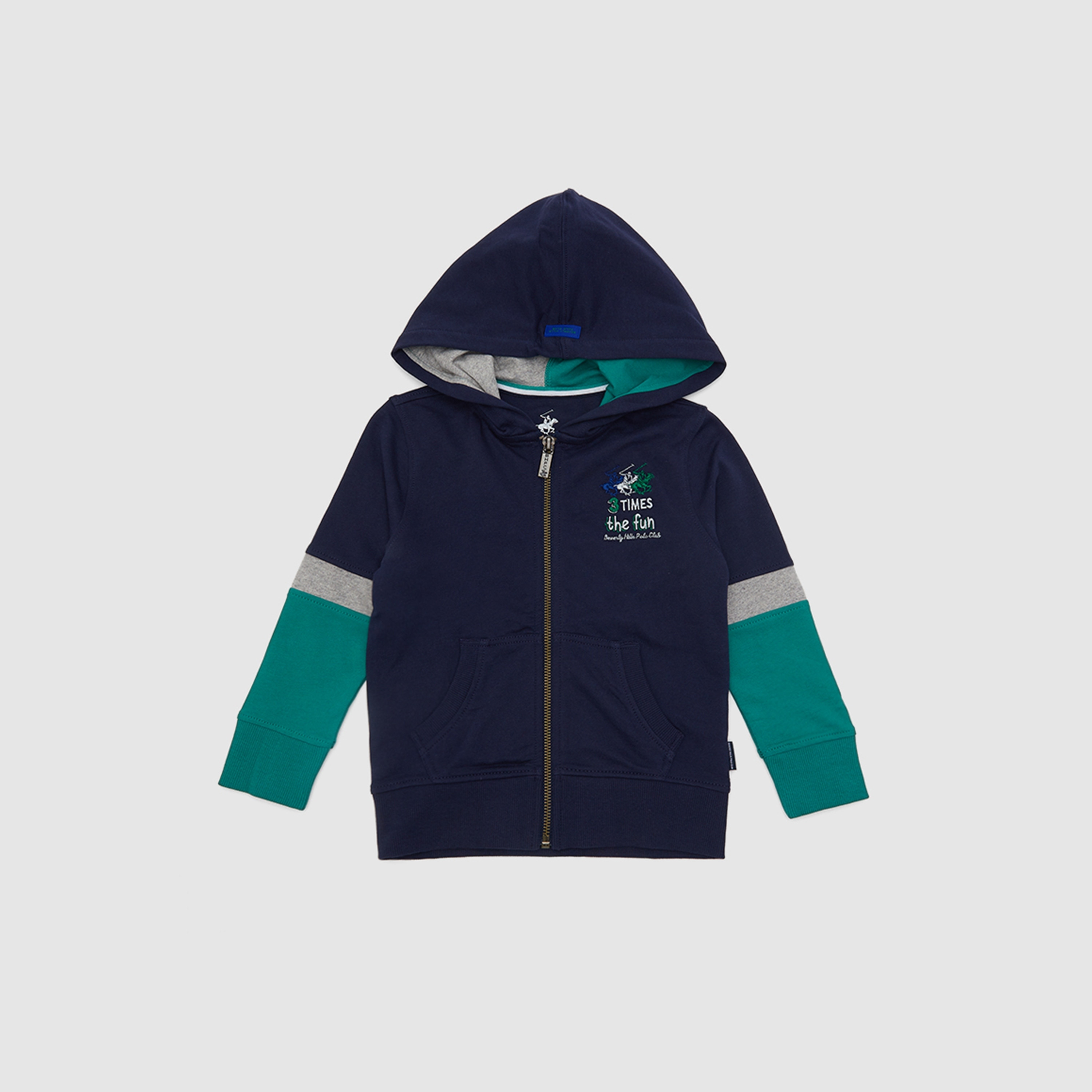 Beverly Hills Polo Club Logo Detailed Three Times The Fun Hooded Jacket-boys-clothing-winterwear-sweatshirts-image-1