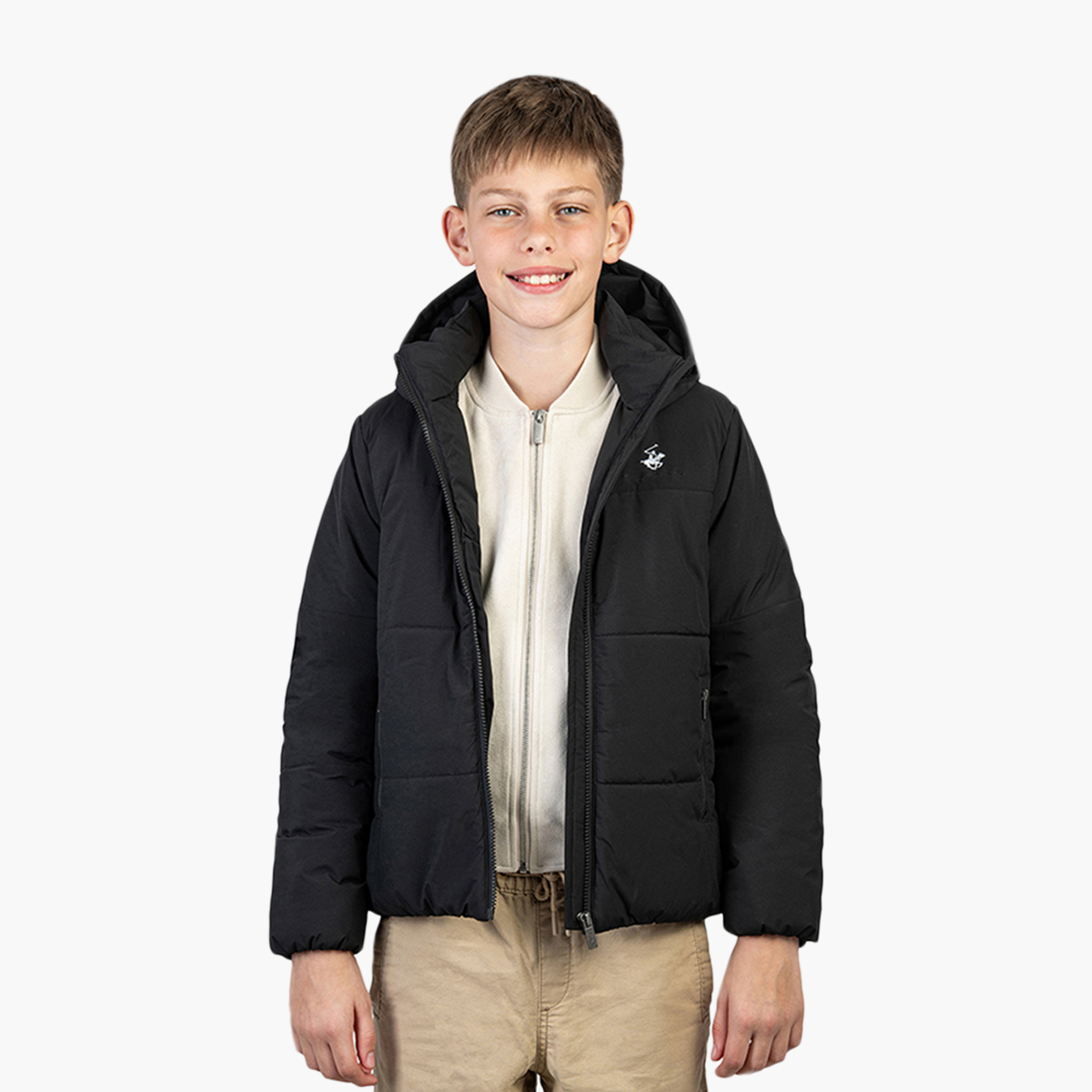 جاكيت بومبر مبطن بأكمام طويلة وغطاء للرأس من بيفرلي هيلز بولو كلوب-boys-clothing-jacketsandcoats-image-1