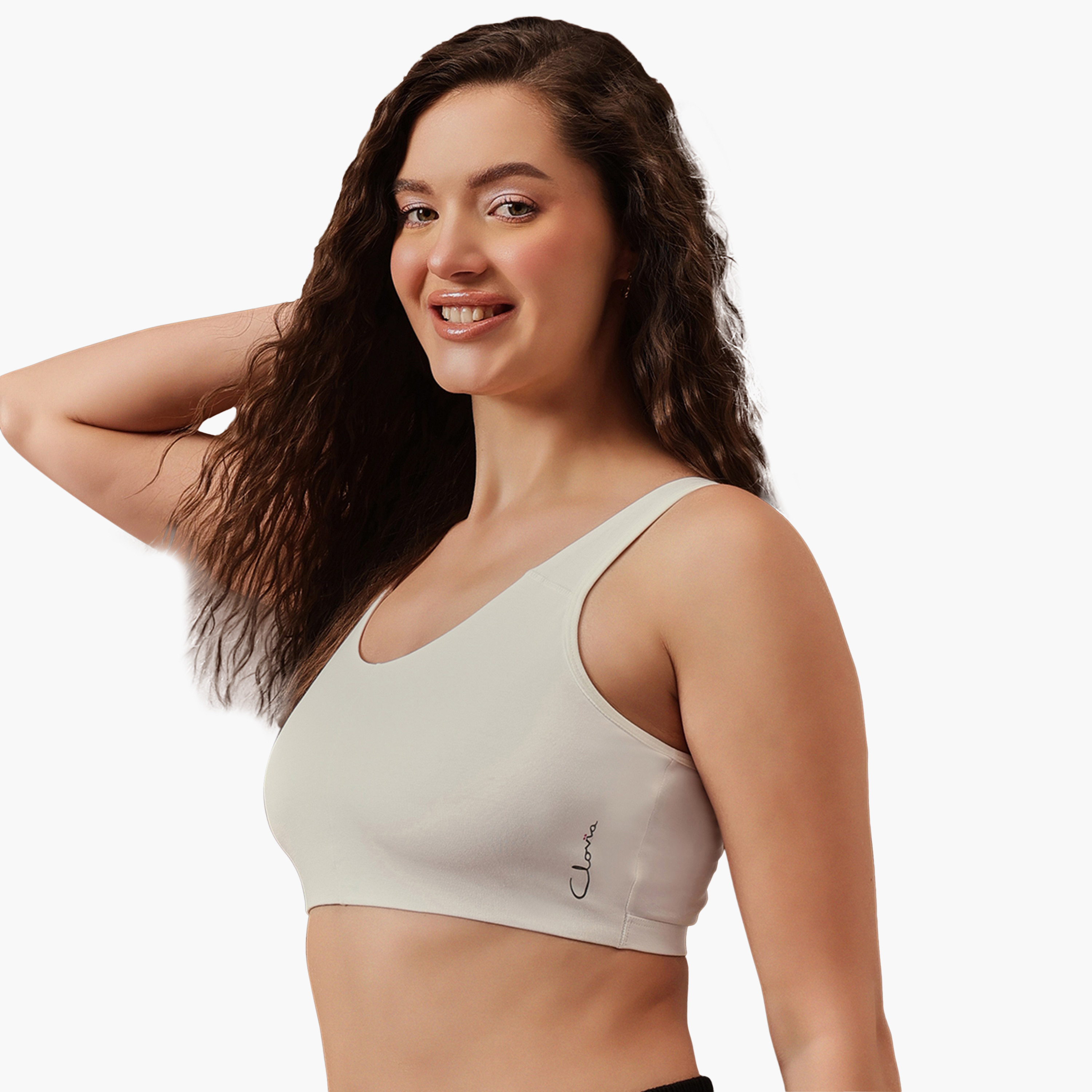 Clovia Non-Padded Non-Wired Full Coverage Everyday Women's T-Shirt Bra in White - Cotton-women-clothing-lingerie-bras-image-3