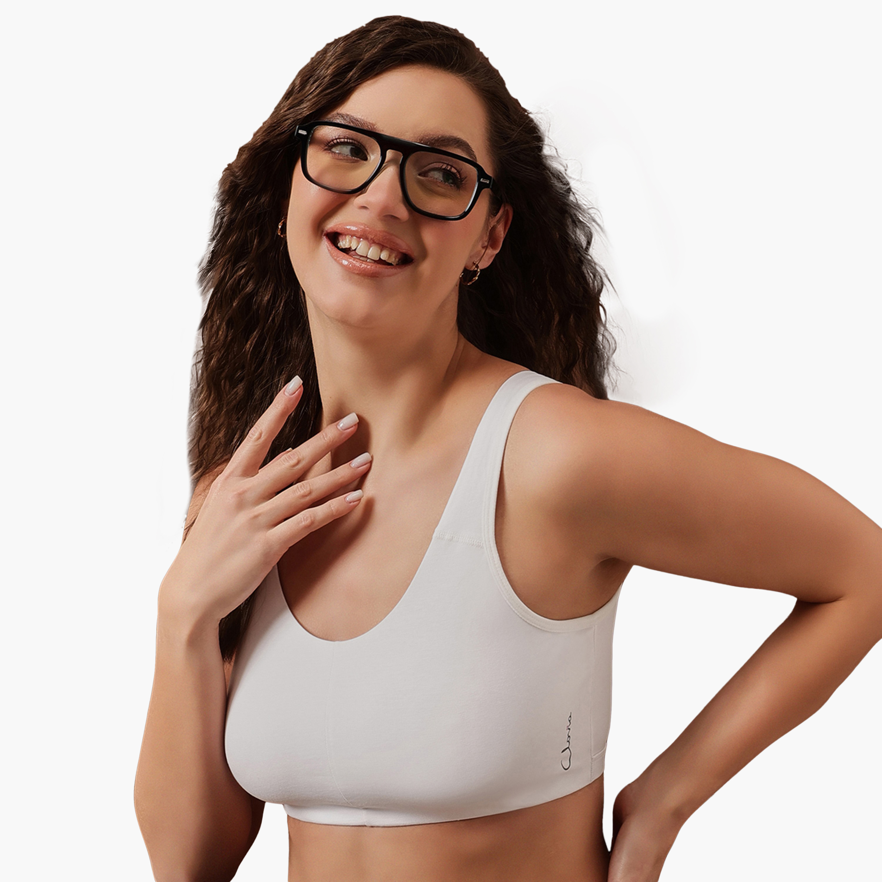 Clovia Non-Padded Non-Wired Full Coverage Everyday Women's T-Shirt Bra in White - Cotton-women-clothing-lingerie-bras-image-4