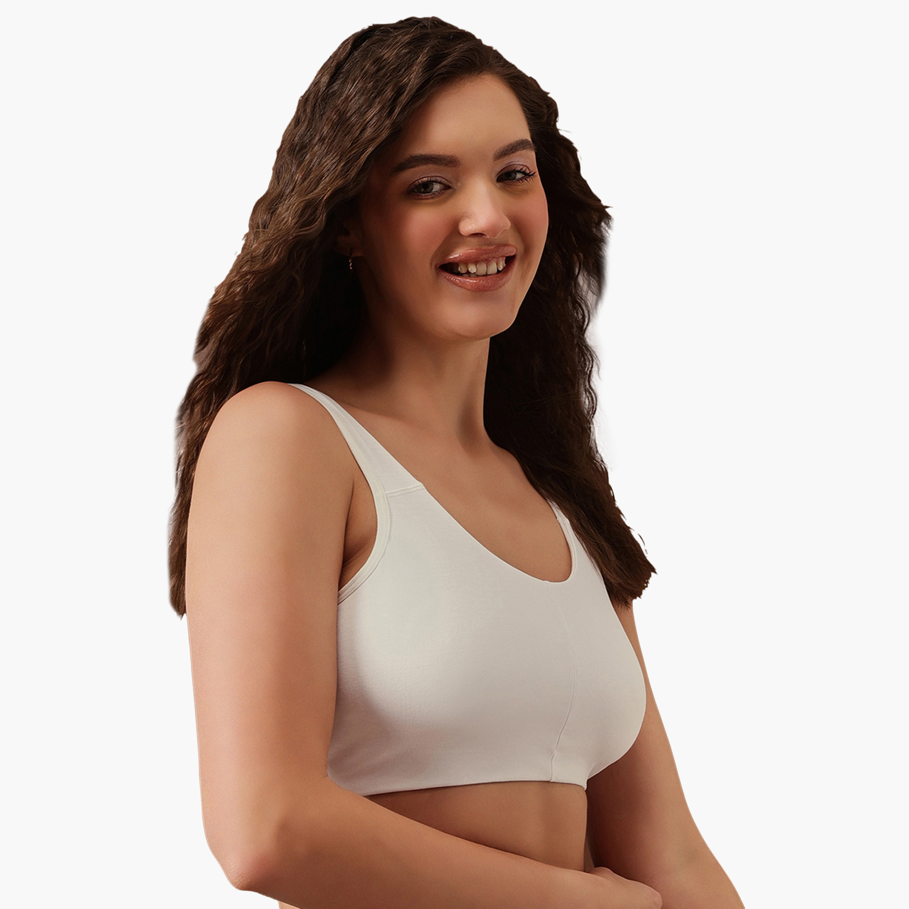 Clovia Non-Padded Non-Wired Full Coverage Everyday Women's T-Shirt Bra in White - Cotton-women-clothing-lingerie-bras-image-5