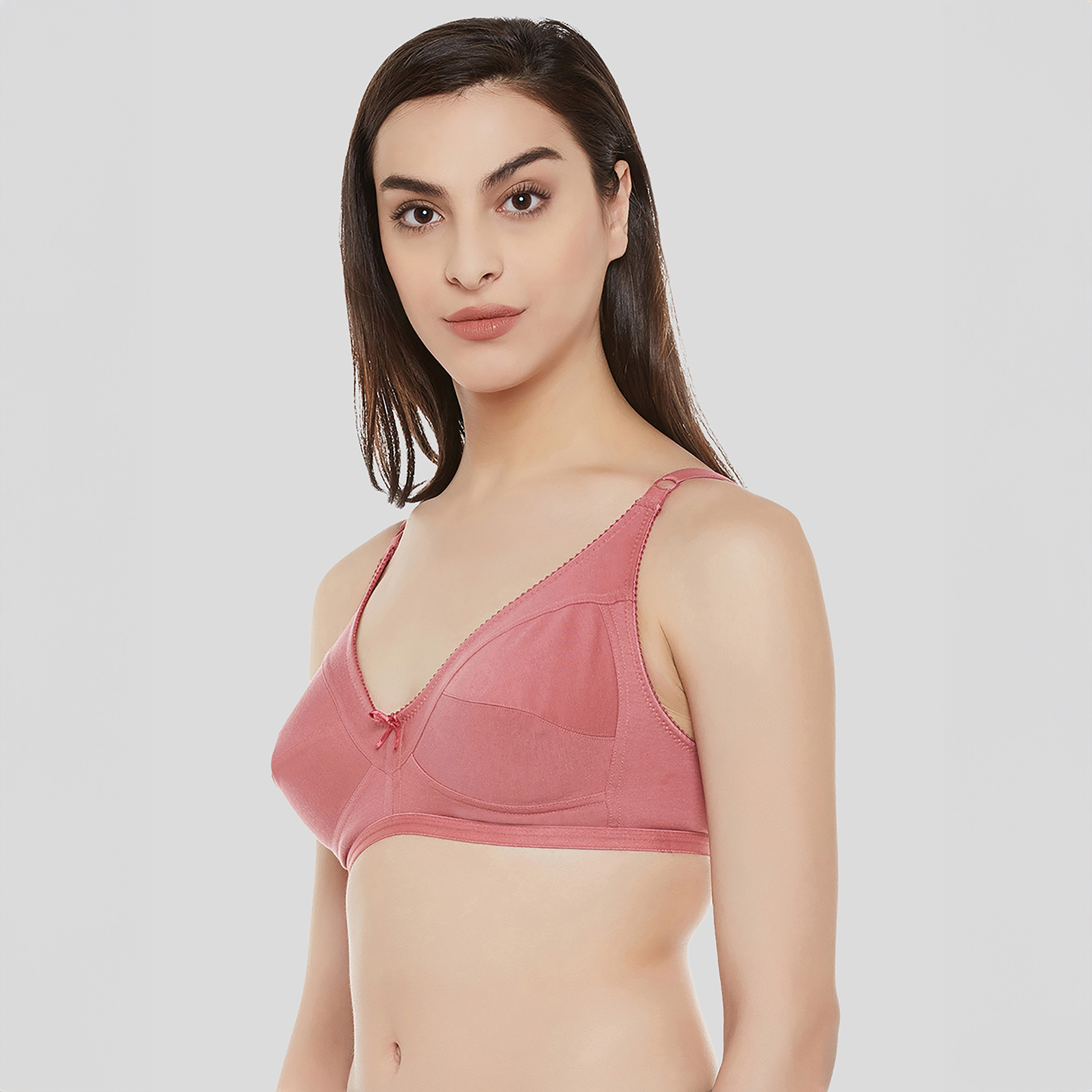 Clovia Non-Padded Non-Wired Full Coverage Women's Bra In Pink-women-clothing-lingerie-bras-image-2