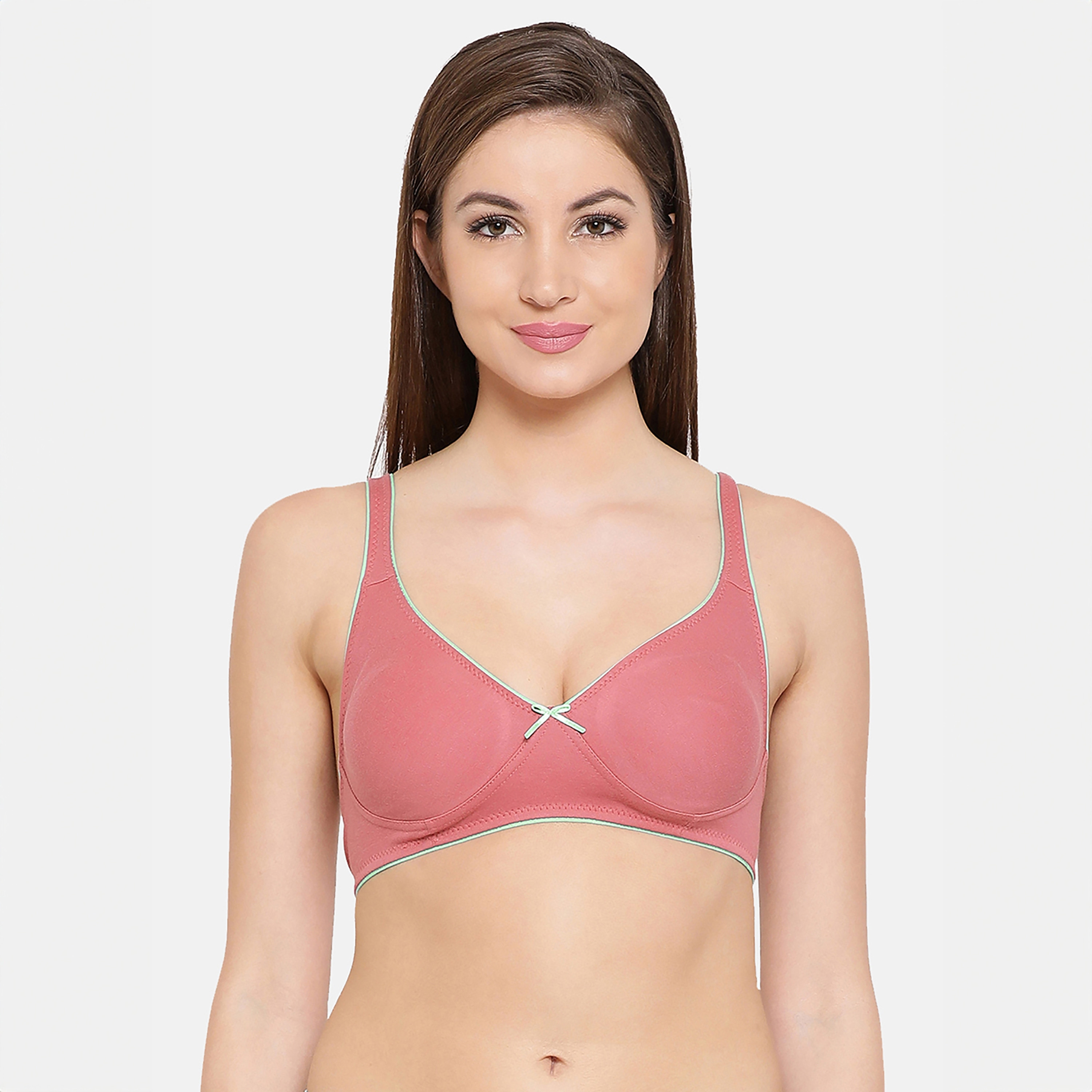 Clovia Non-Wired Women's T-Shirt Bra with Layered Cups in Pink-women-clothing-lingerie-bras-image-1