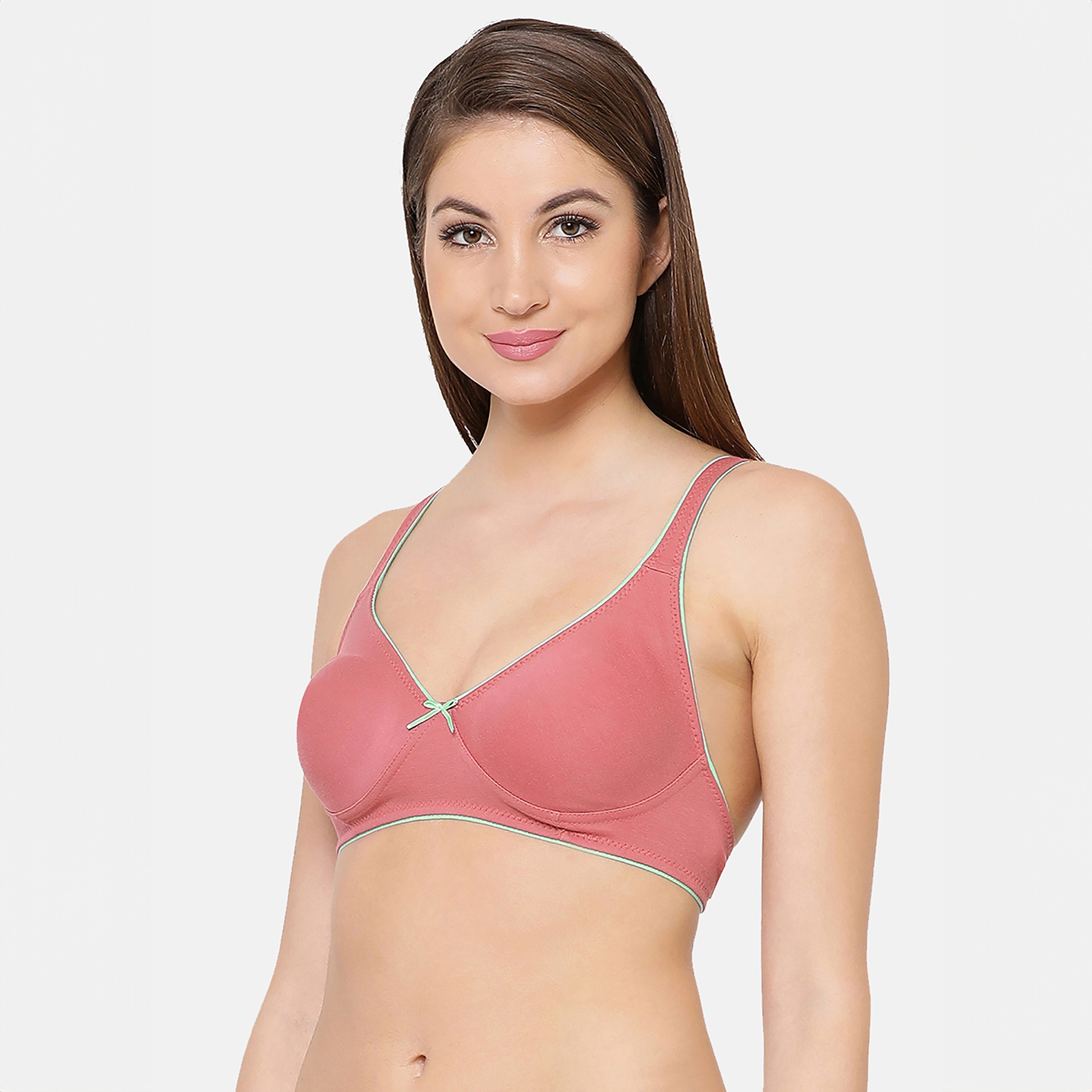 Clovia Non-Wired Women's T-Shirt Bra with Layered Cups in Pink-women-clothing-lingerie-bras-image-2