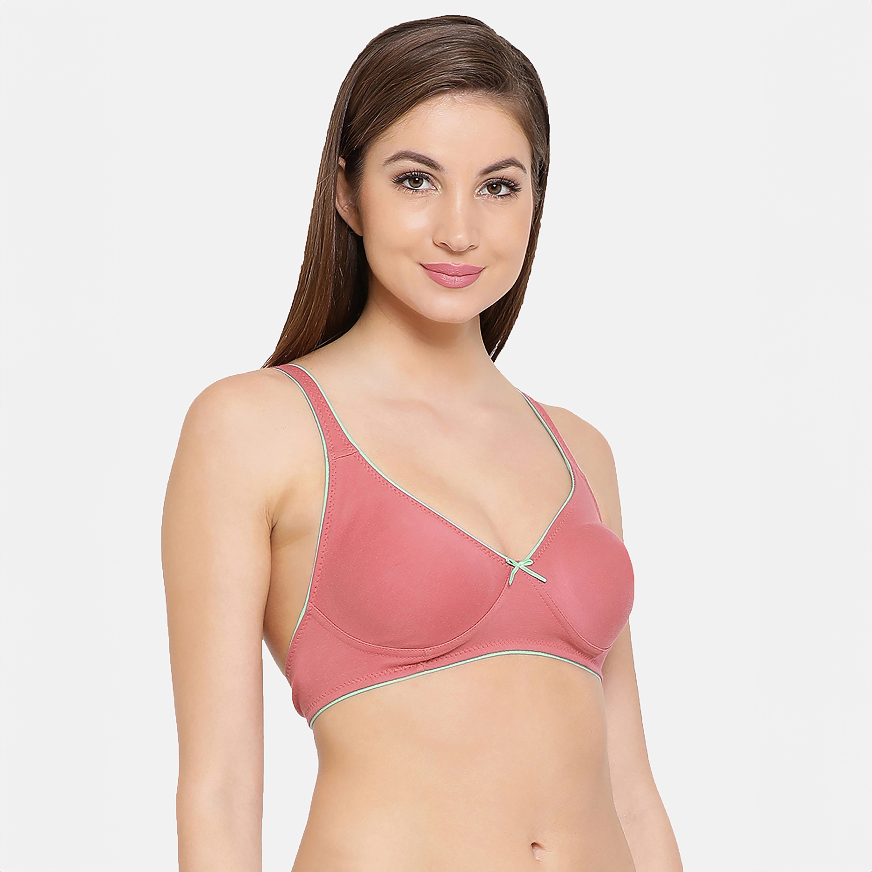 Clovia Non-Wired Women's T-Shirt Bra with Layered Cups in Pink-women-clothing-lingerie-bras-image-3
