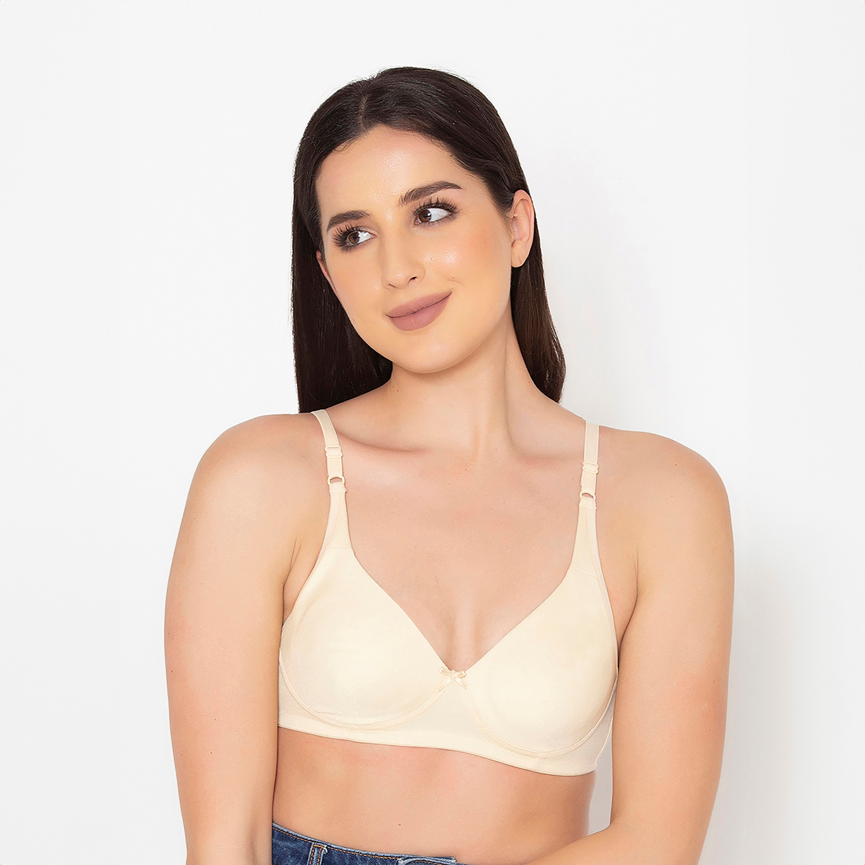 Clovia Non-Padded Non-Wired Full Coverage Women's T-Shirt Bra in Nude Colour - Cotton Rich-women-clothing-lingerie-bras-image-1