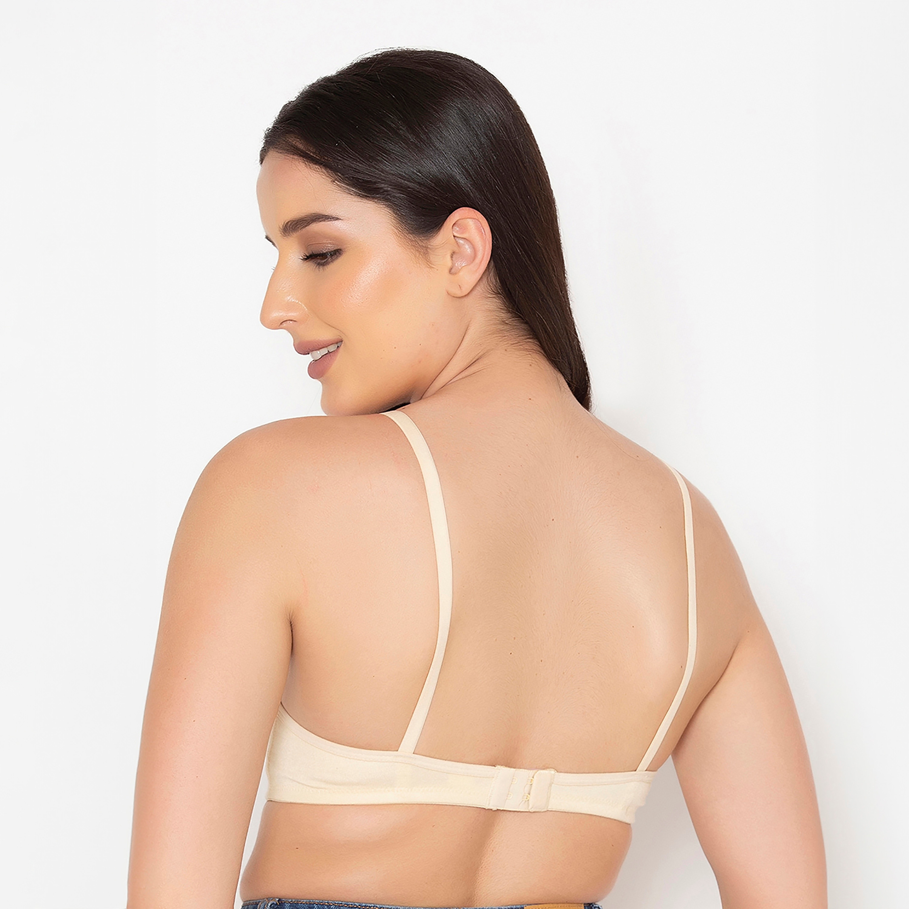 Clovia Non-Padded Non-Wired Full Coverage Women's T-Shirt Bra in Nude Colour - Cotton Rich-women-clothing-lingerie-bras-image-4