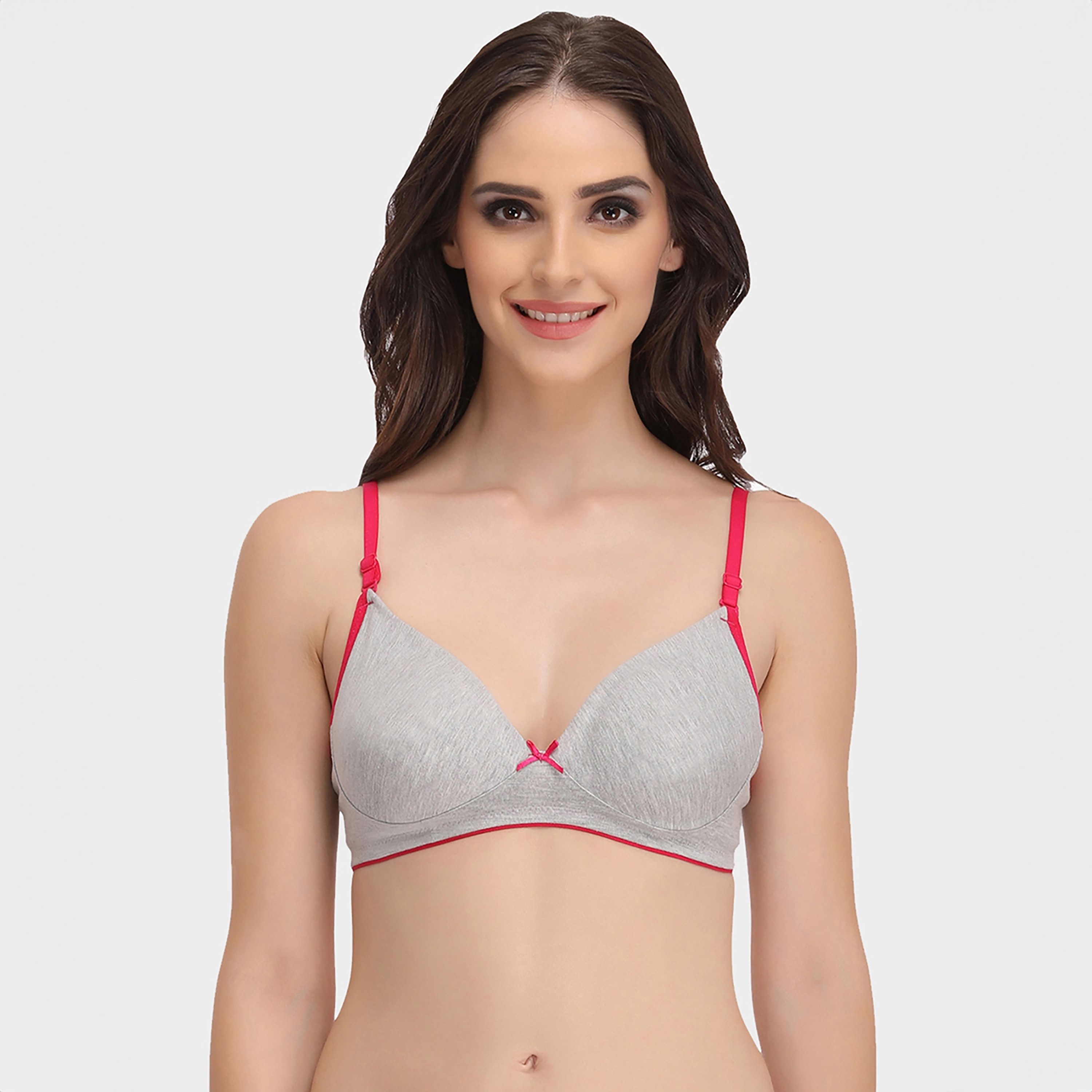 Clovia Non-Wired Double Layered Women's Bra with Detachable Straps In Grey Melange-women-clothing-lingerie-bras-image-1
