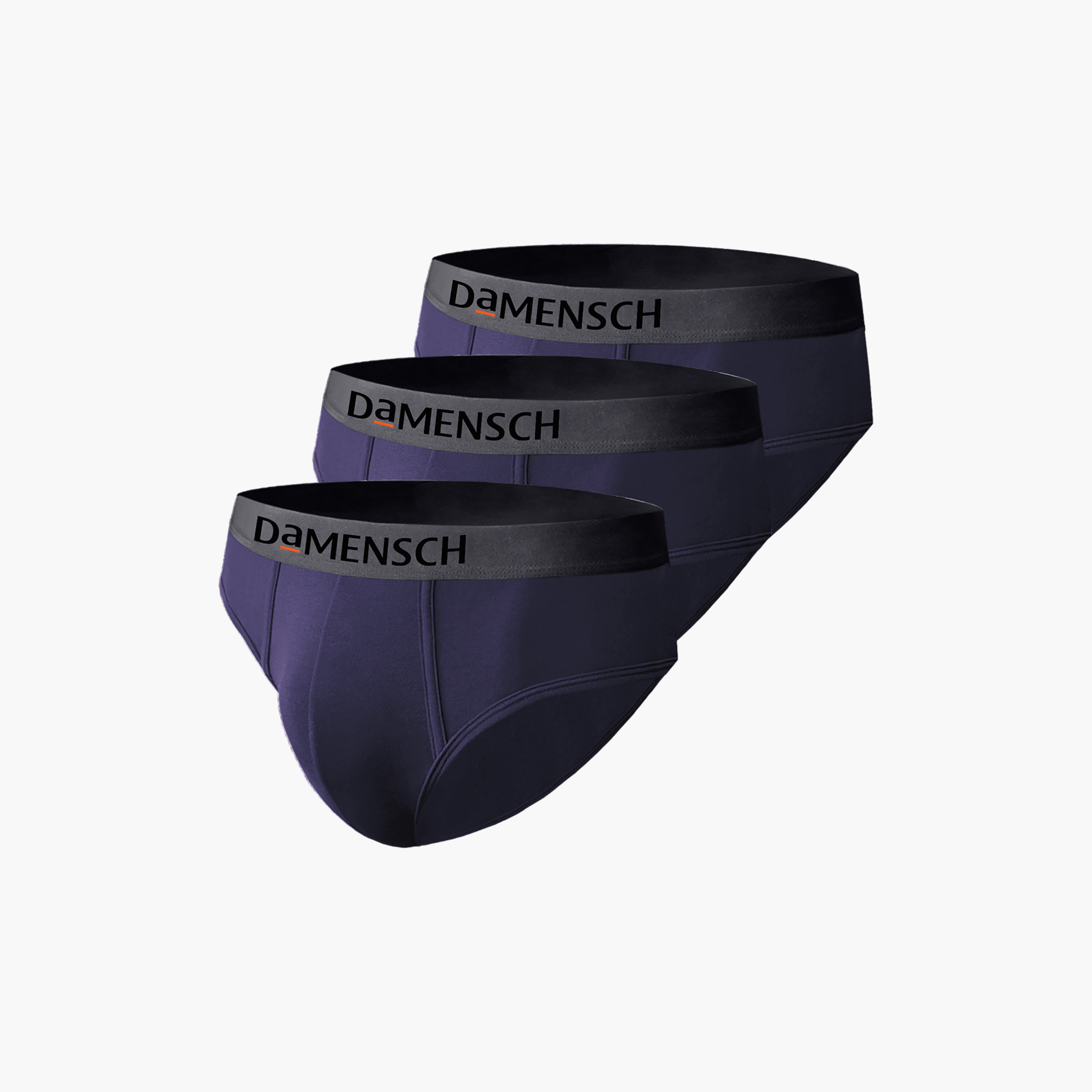 Damensch Men's Pack of 3 Deo-Soft Plain Branding Elasticated Briefs-men-clothing-innerwear-underwear-image-1