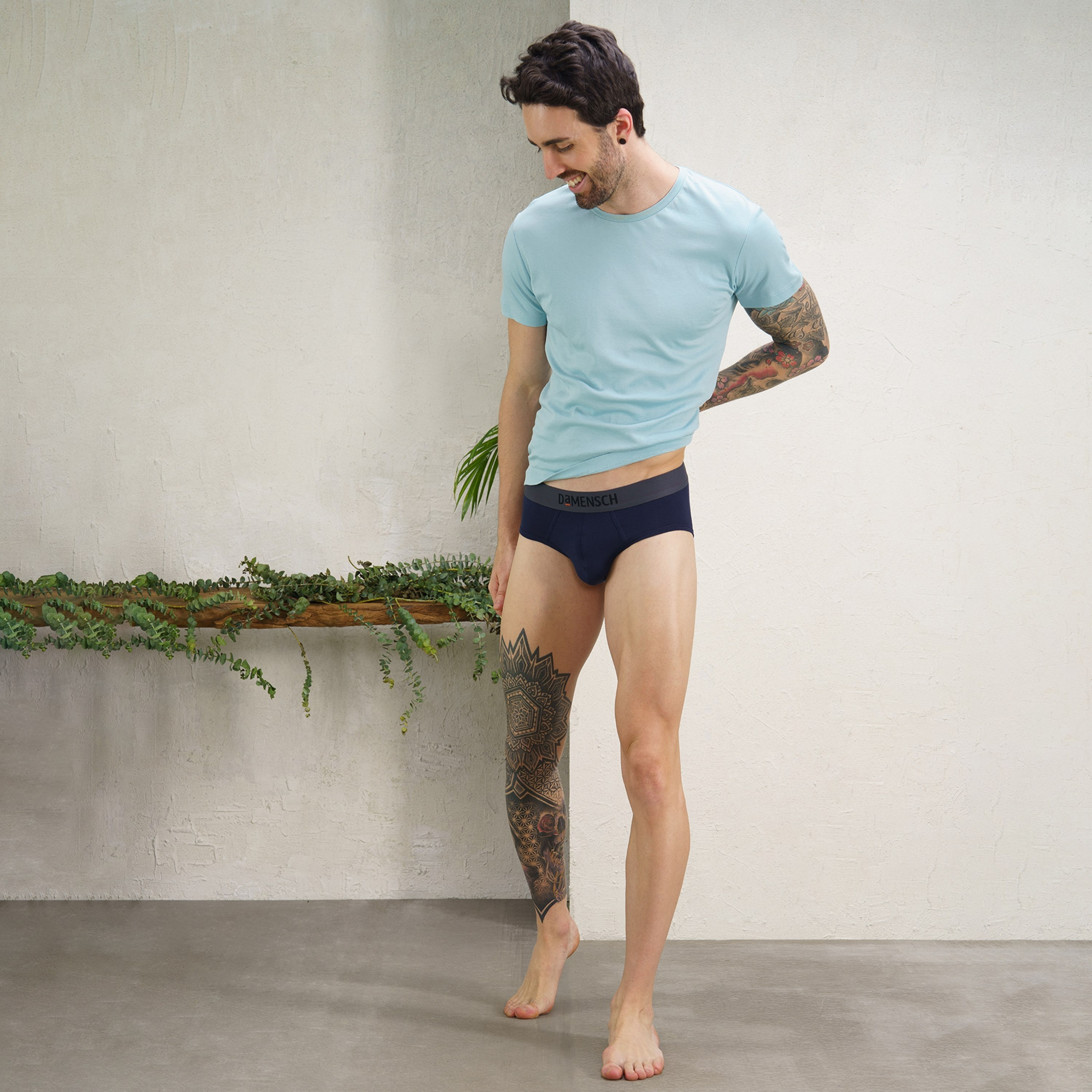 Damensch Men's Pack of 3 Deo-Soft Plain Branding Elasticated Briefs-men-clothing-innerwear-underwear-image-4