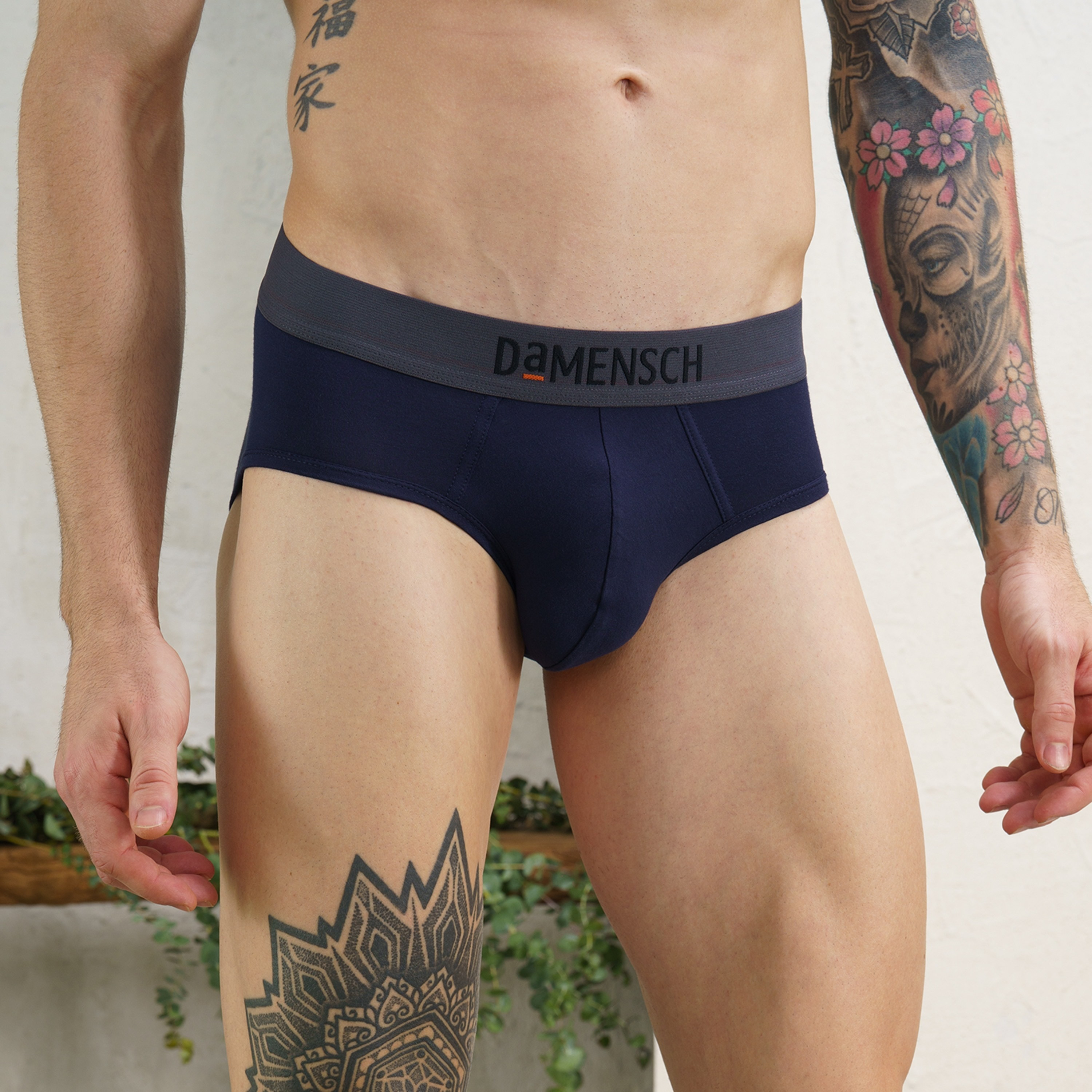 Damensch Men's Pack of 3 Deo-Soft Plain Branding Elasticated Briefs-men-clothing-innerwear-underwear-image-5