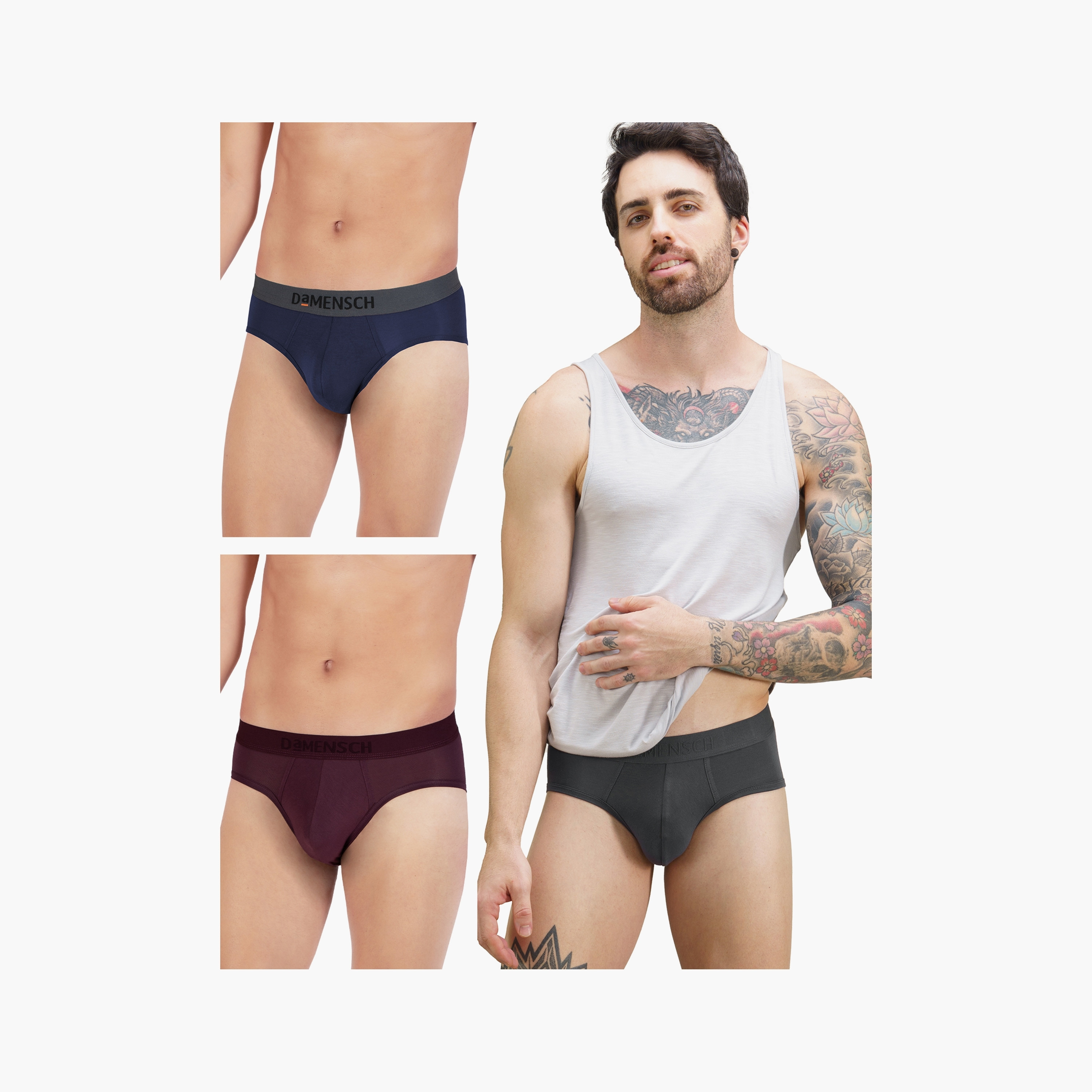 Damensch Pack of 3 Plain Deo-Soft Supima Modal Briefs-men-clothing-innerwear-underwear-image-2
