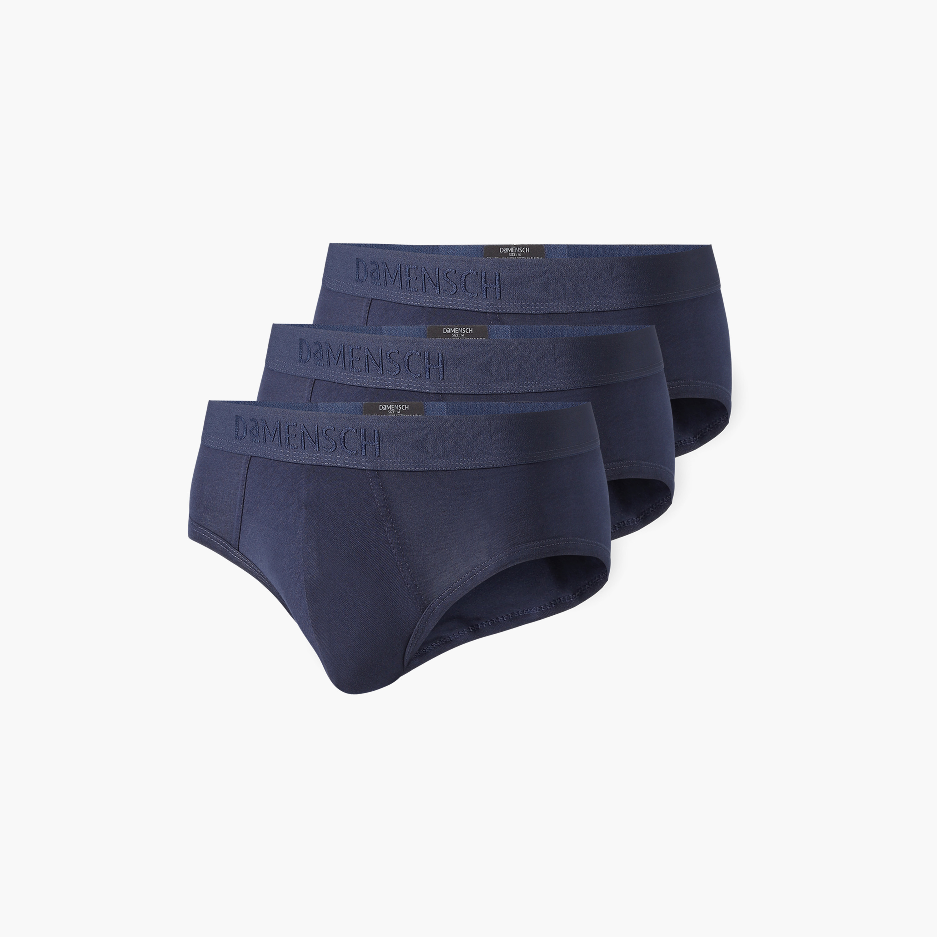 Damensch Men's Pack of 3 Deo-Soft Plain Branding Elasticated Briefs-men-clothing-innerwear-underwear-image-7