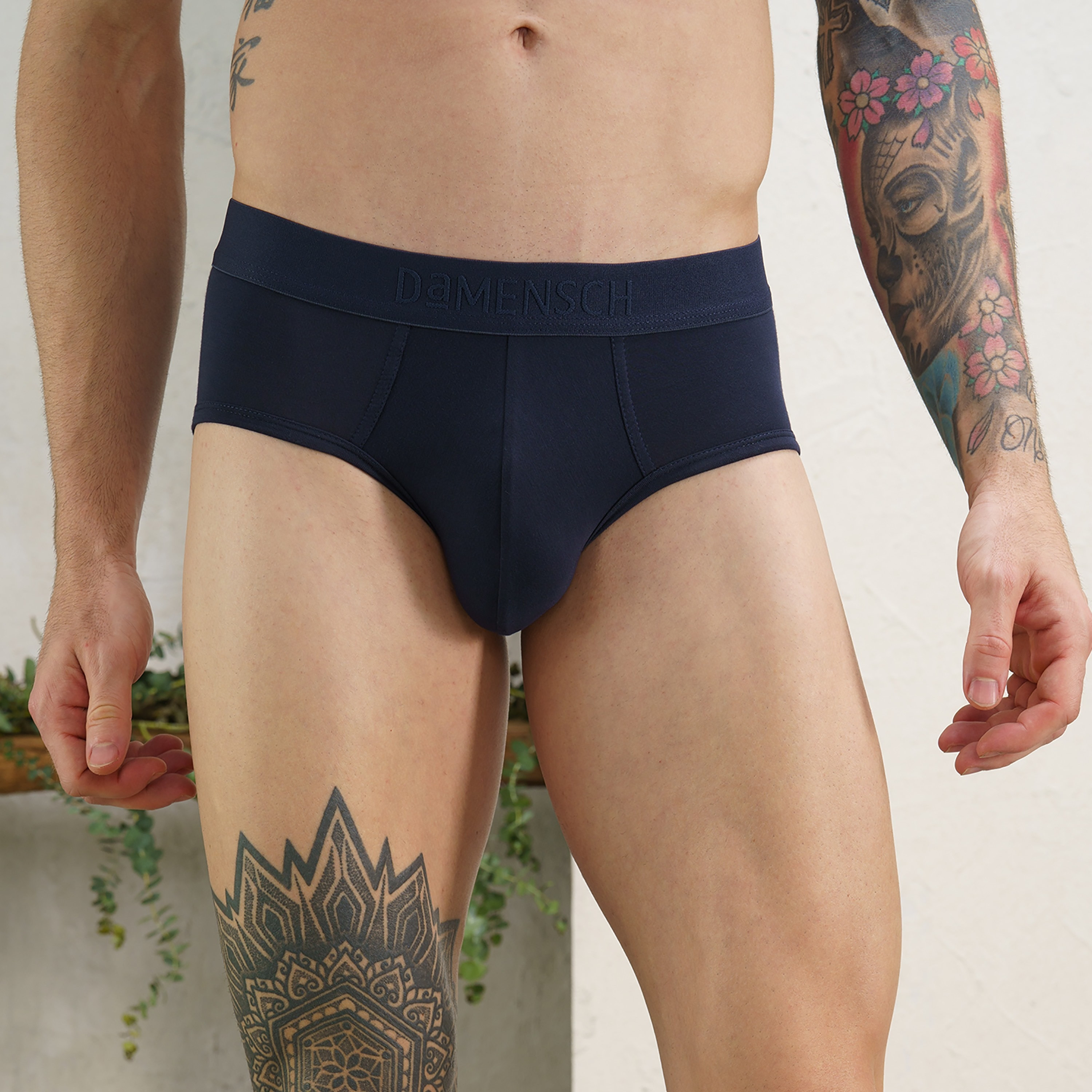 Damensch Men's Pack of 3 Deo-Soft Plain Branding Elasticated Briefs-men-clothing-innerwear-underwear-image-9
