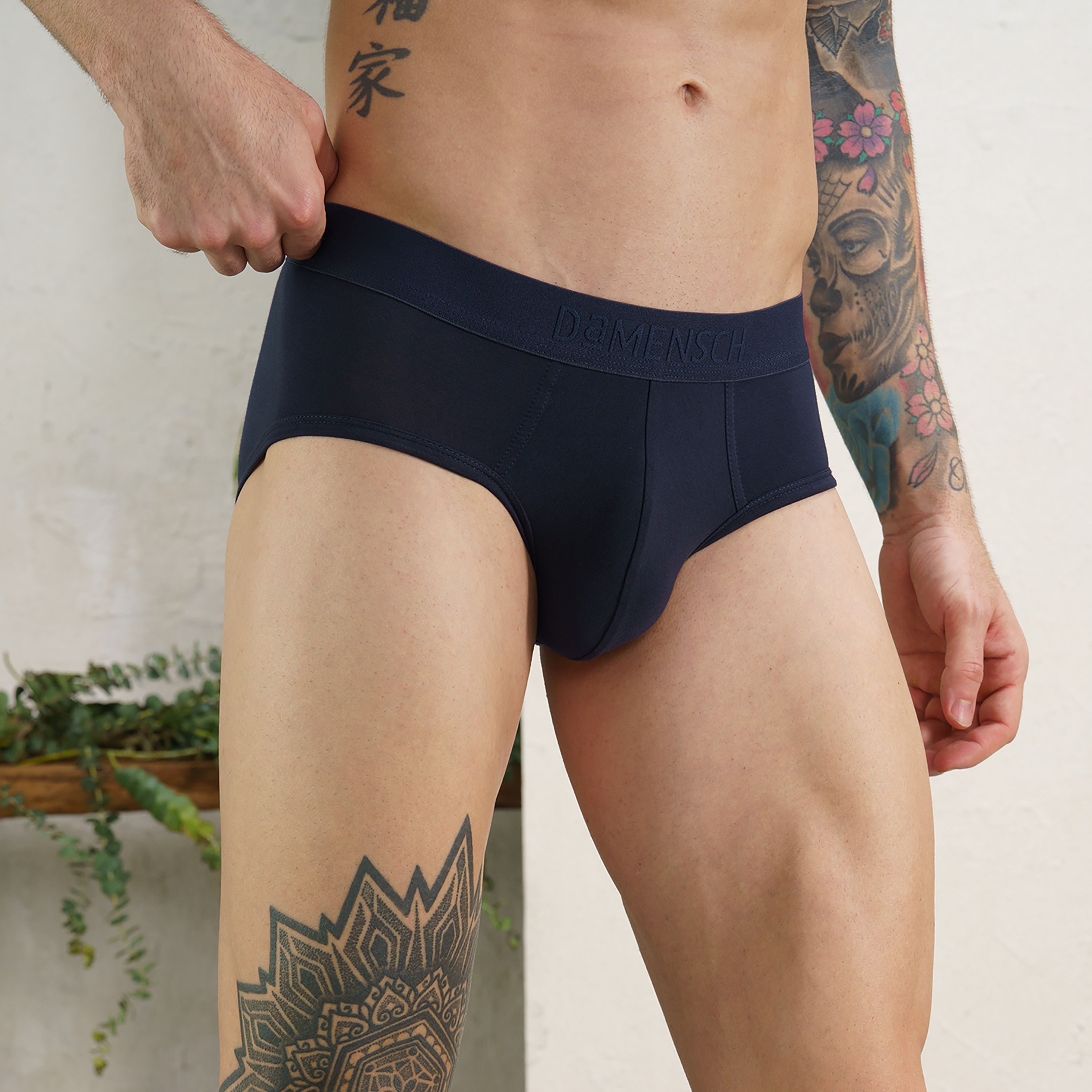 Damensch Men's Pack of 3 Deo-Soft Plain Branding Elasticated Briefs-men-clothing-innerwear-underwear-image-10