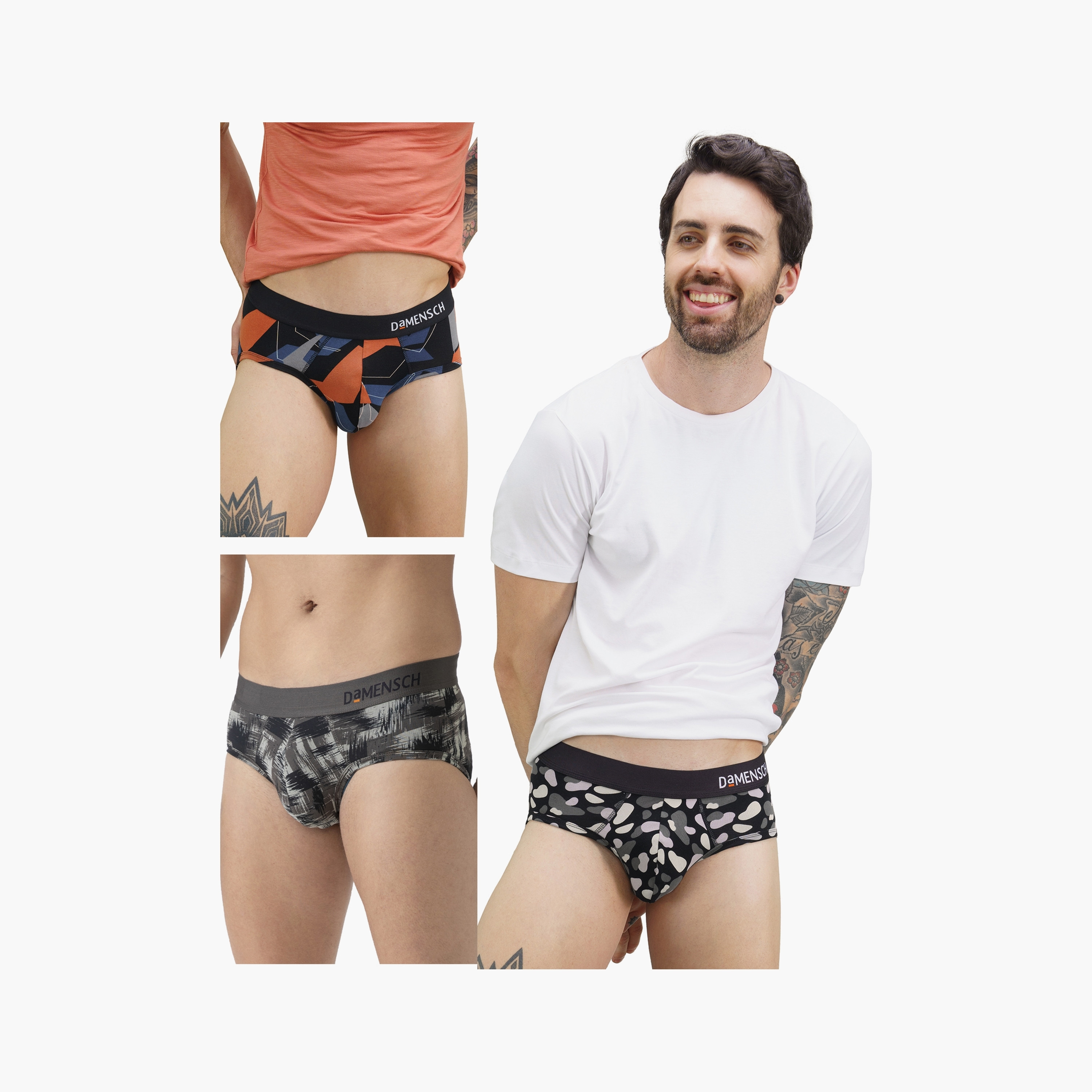 Damensch Pack of 3 Printed Deo-Soft Supima Modal Briefs-men-clothing-innerwear-underwear-image-2