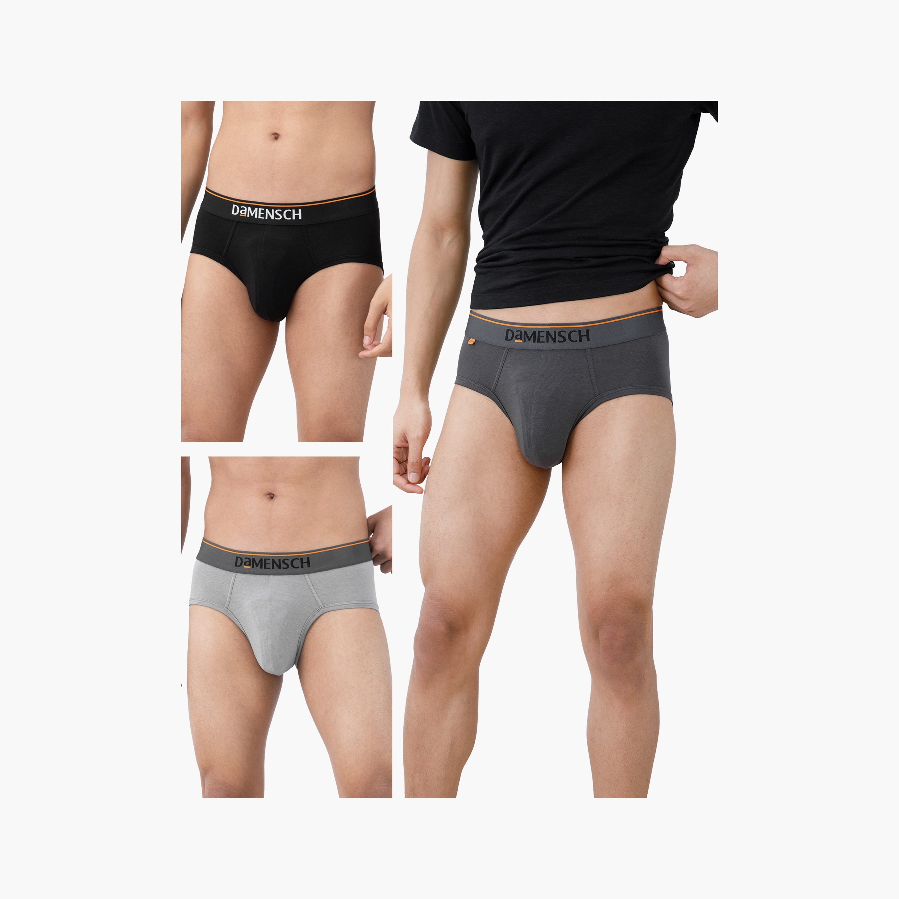 Damensch Pack of 3 Plain Deo-Cotton Deodorizing Briefs-men-clothing-innerwear-underwear-image-2
