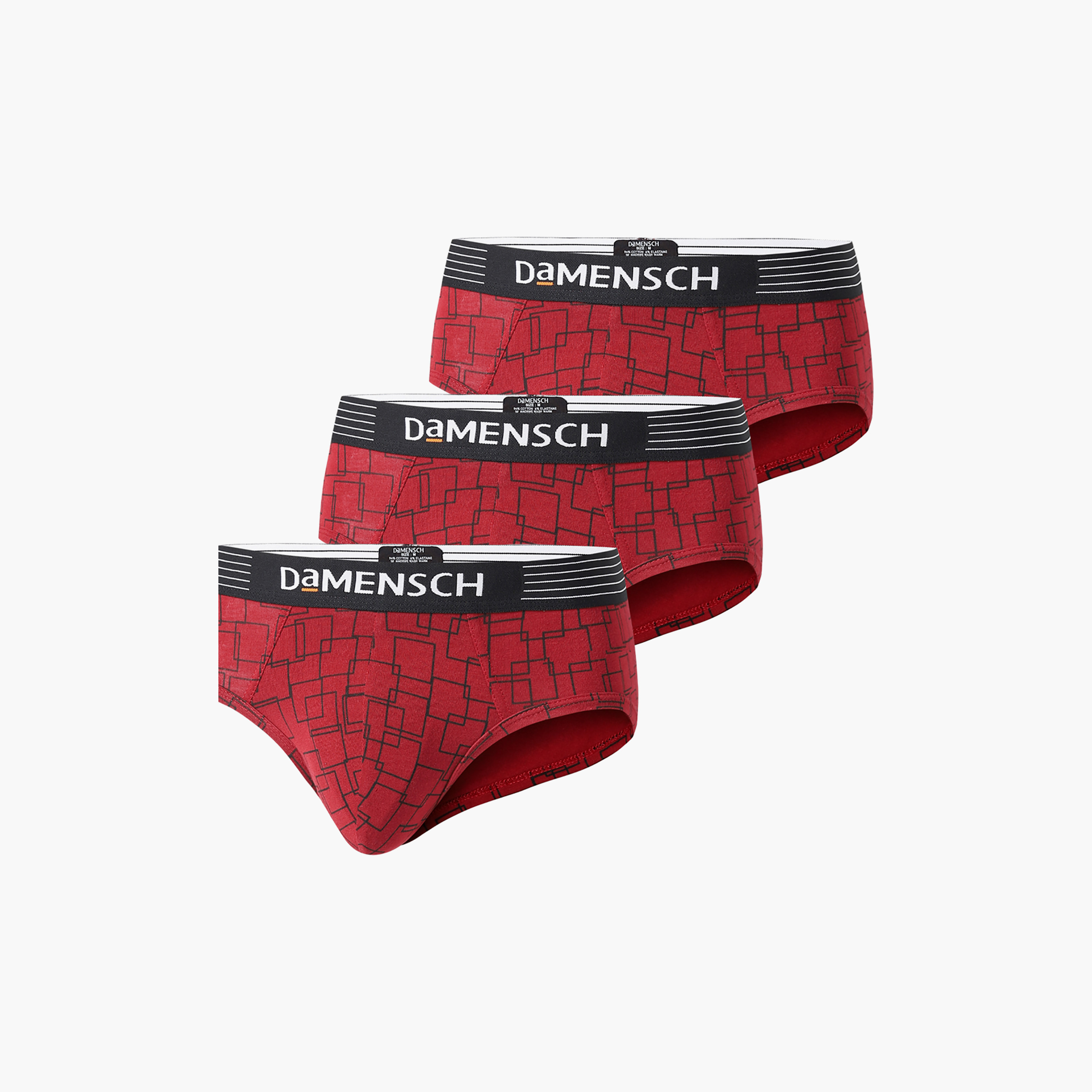 Buy Men s Damensch Men s Pack of 3 Printed Deodorizing Briefs