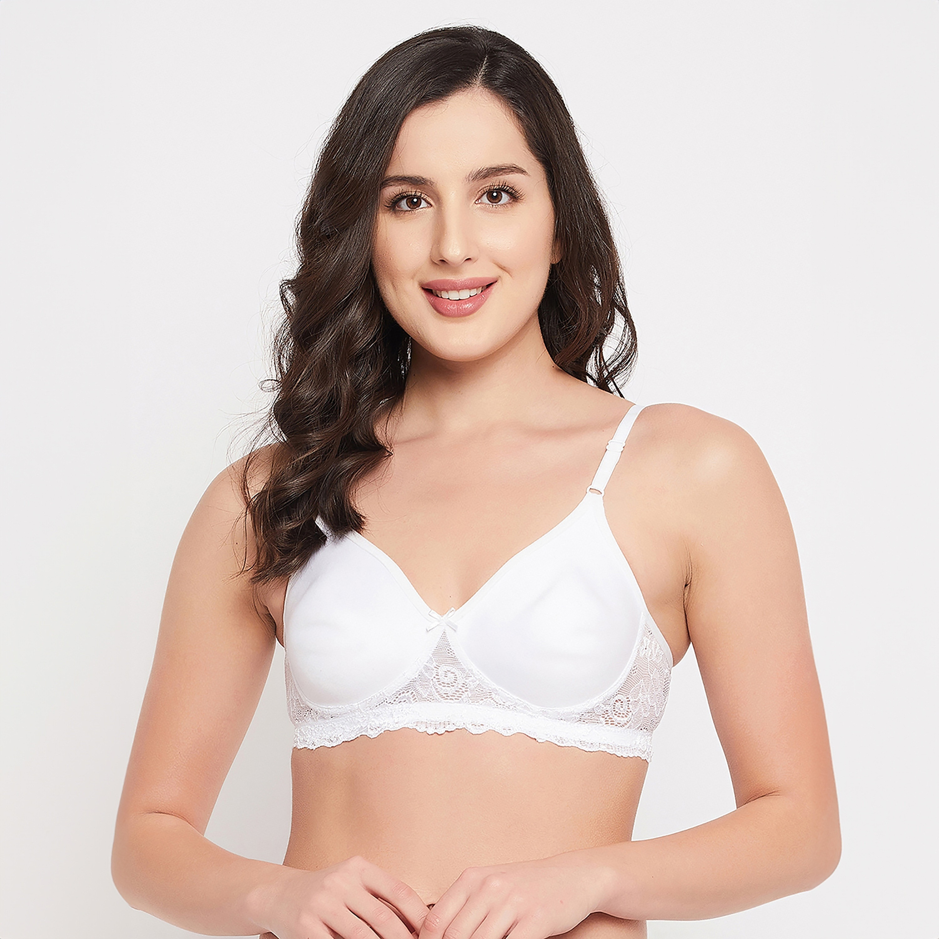 Clovia Flair Non-Padded Non-Wired Full Coverage Spacer Cup Women's T-Shirt Bra in White - Cotton Rich-women-clothing-lingerie-bras-image-1