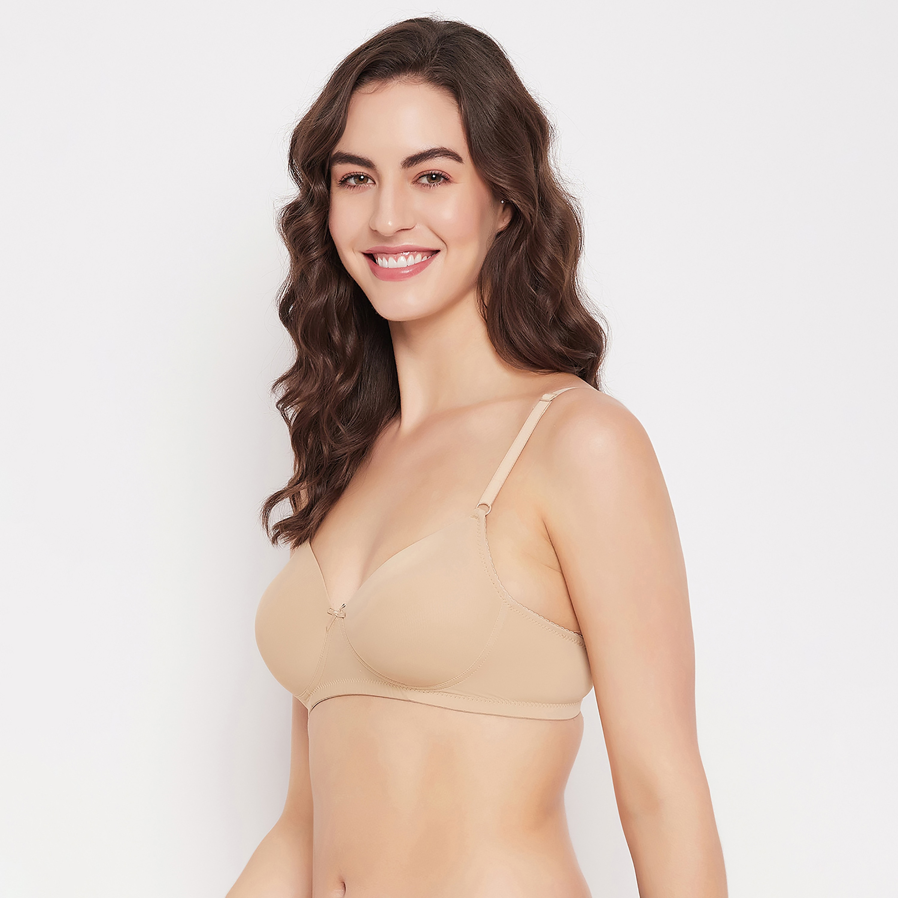 حمالة صدر مبطنة بدون سلك كاملة الكوب للنساء باللون البيج من كلوفيا-women-clothing-lingerie-bras-image-2
