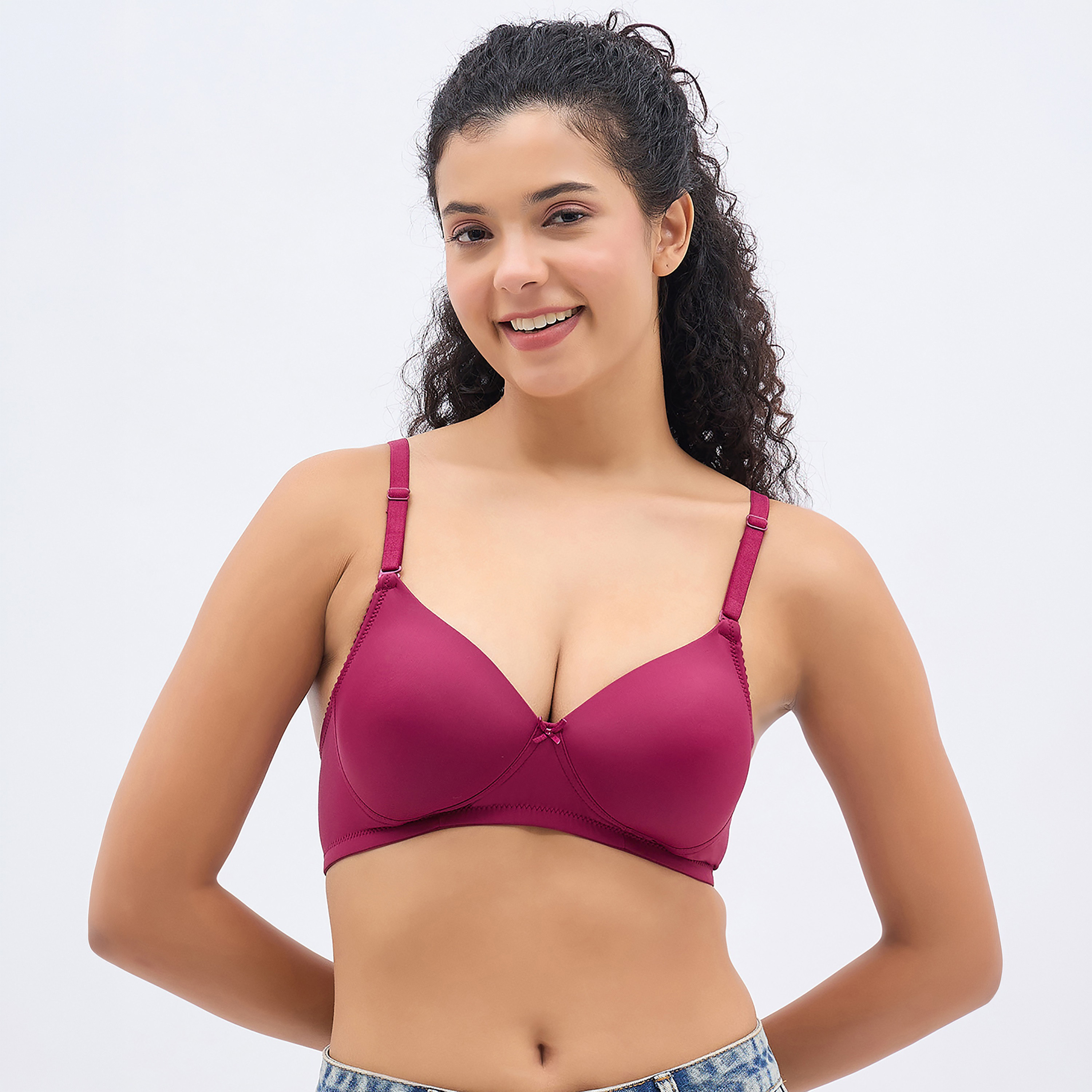 Clovia Padded Non-Wired Full Coverage Multiway Women's T-Shirt Bra in Pink-women-clothing-lingerie-bras-image-1