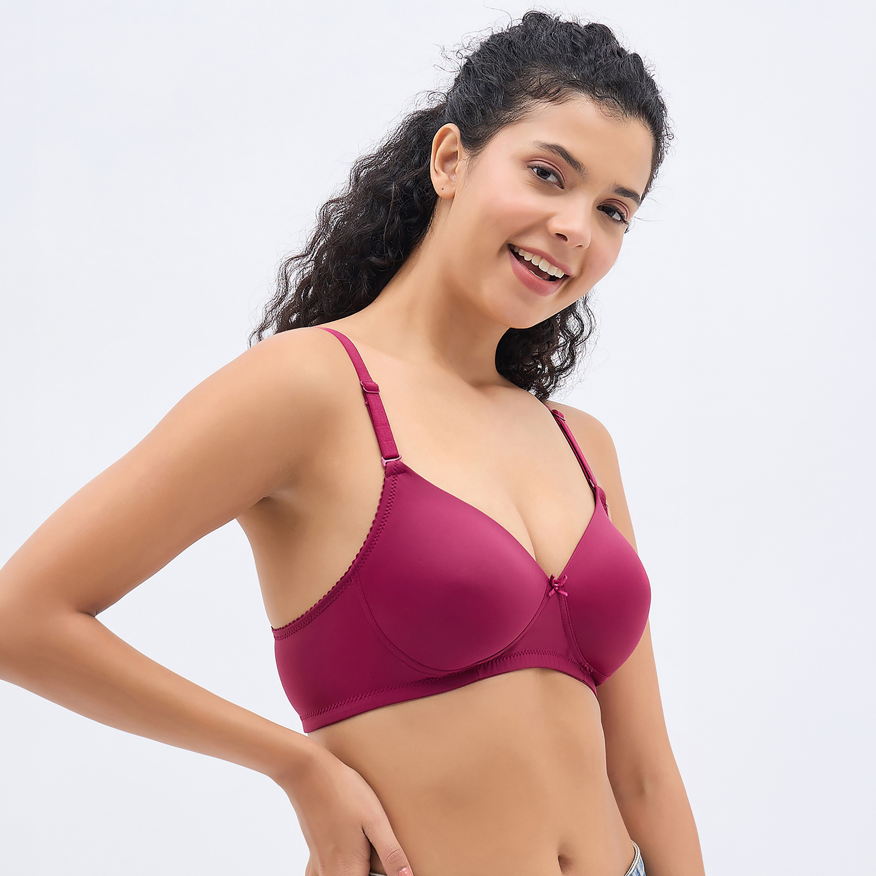 Clovia Padded Non-Wired Full Coverage Multiway Women's T-Shirt Bra in Pink-women-clothing-lingerie-bras-image-3
