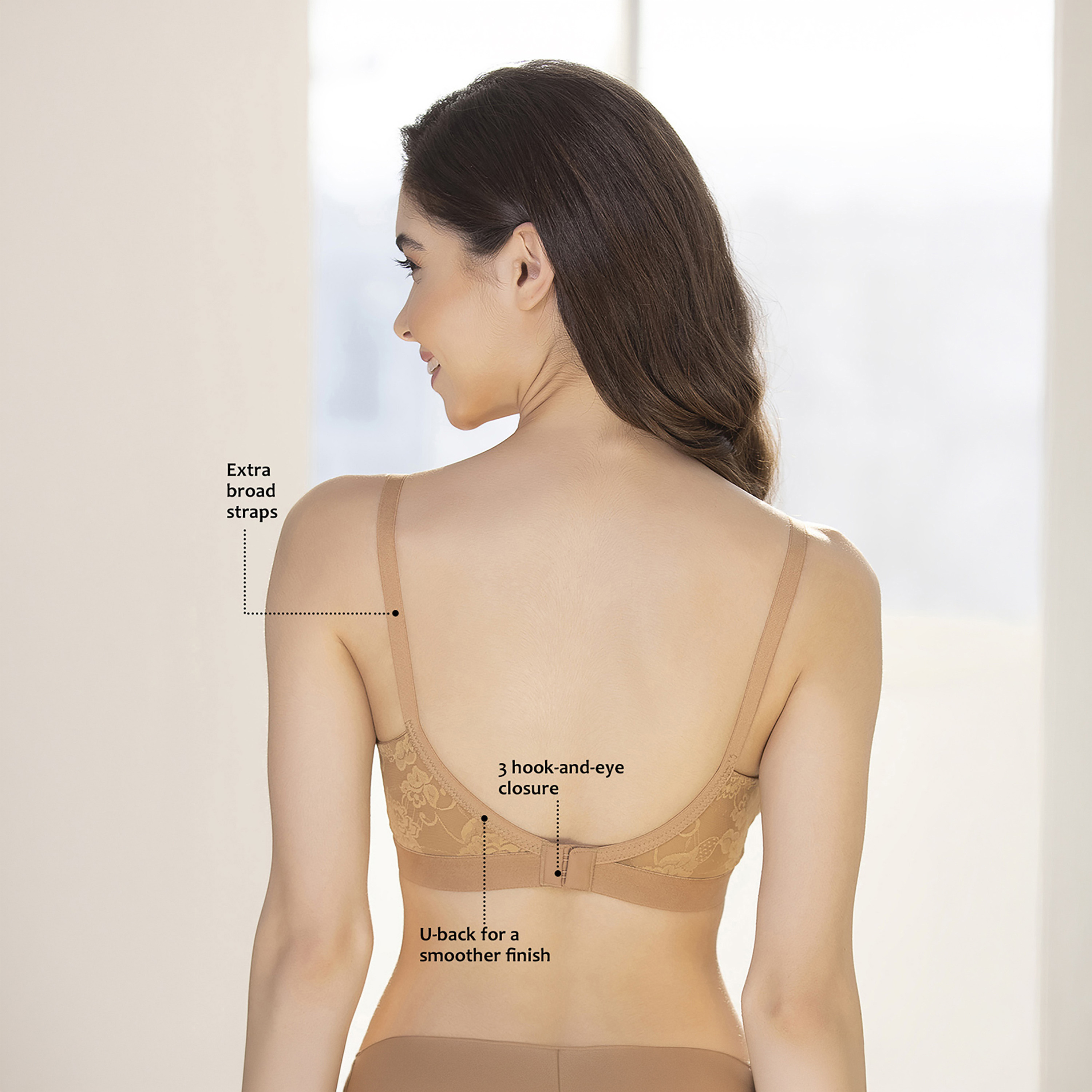 Clovia Non-Padded Non-Wired Spacer Cup Full Figure Women's Bra in Nude Colour - Cotton-women-clothing-lingerie-bras-image-3