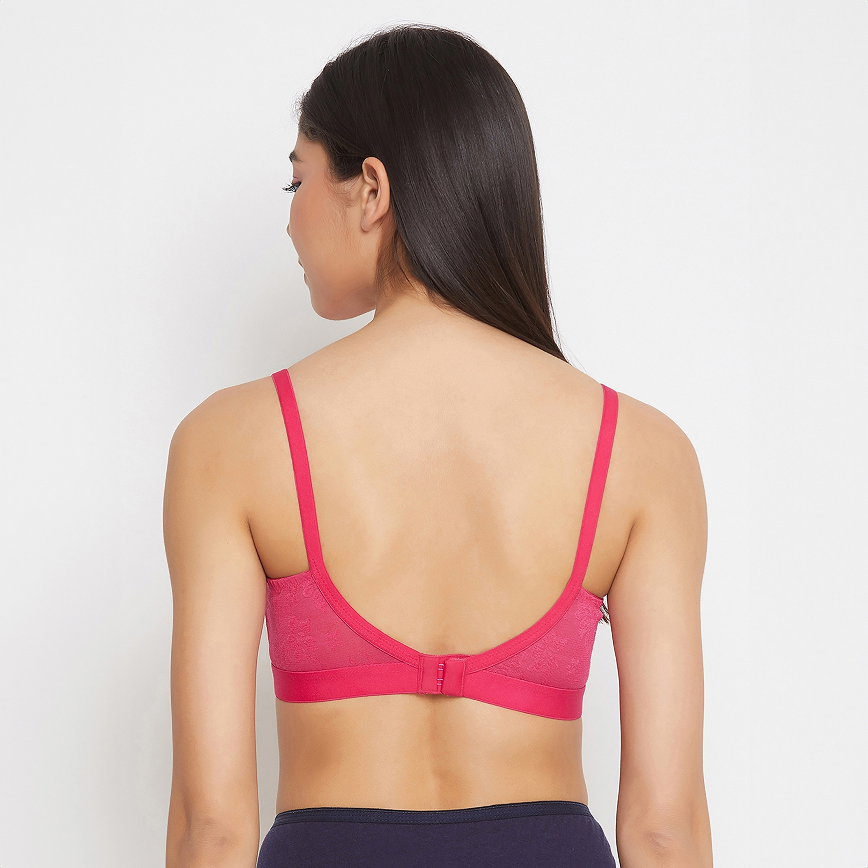 حمالة صدر نسائية كاملة الشكل بدون بطانة وبدون أسلاك باللون الوردي الساخن من كلوفيا - قطن-women-clothing-lingerie-bras-image-4