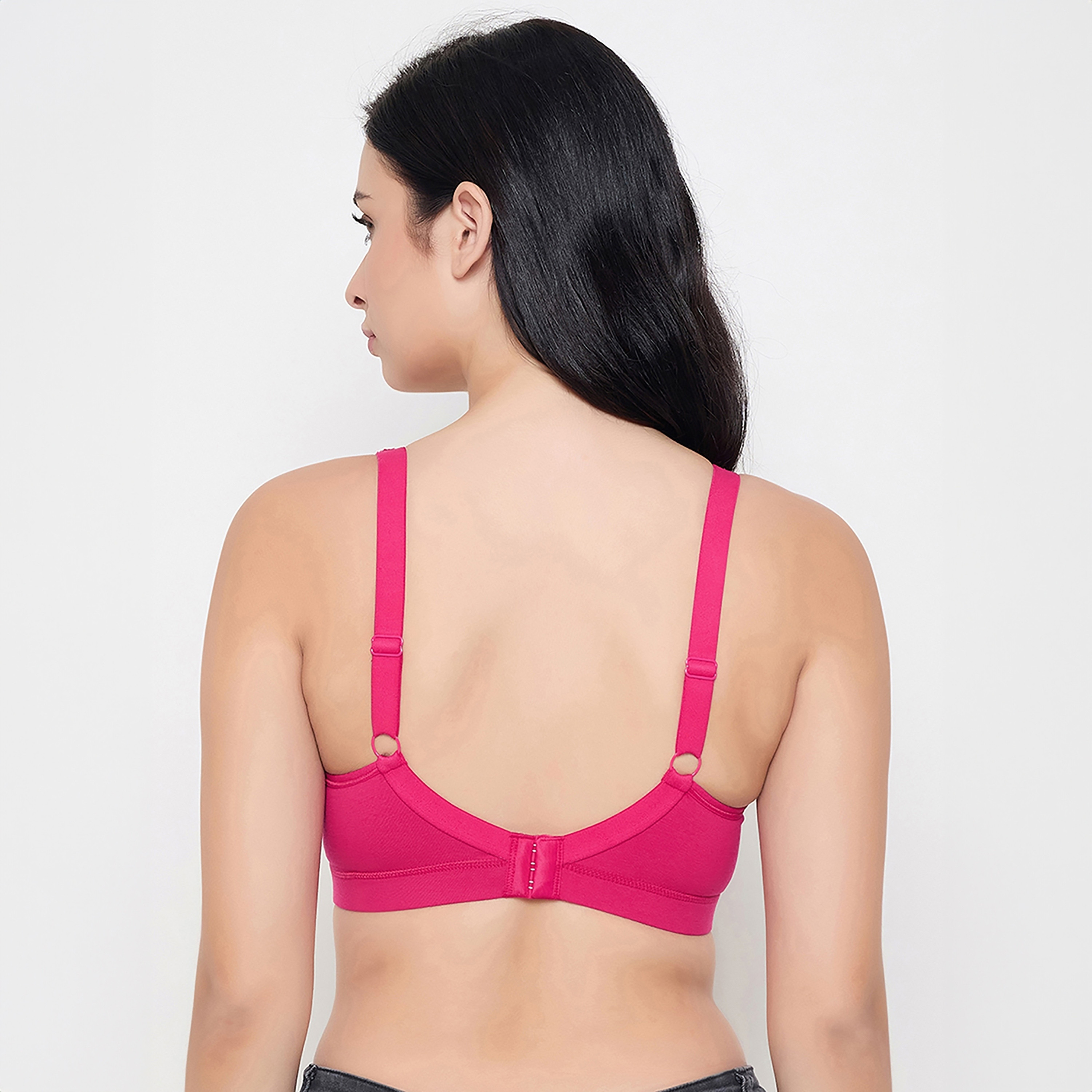Clovia Non-Padded Non-Wired Full Figure Women's Bra in Magenta - Cotton-women-clothing-lingerie-bras-image-4