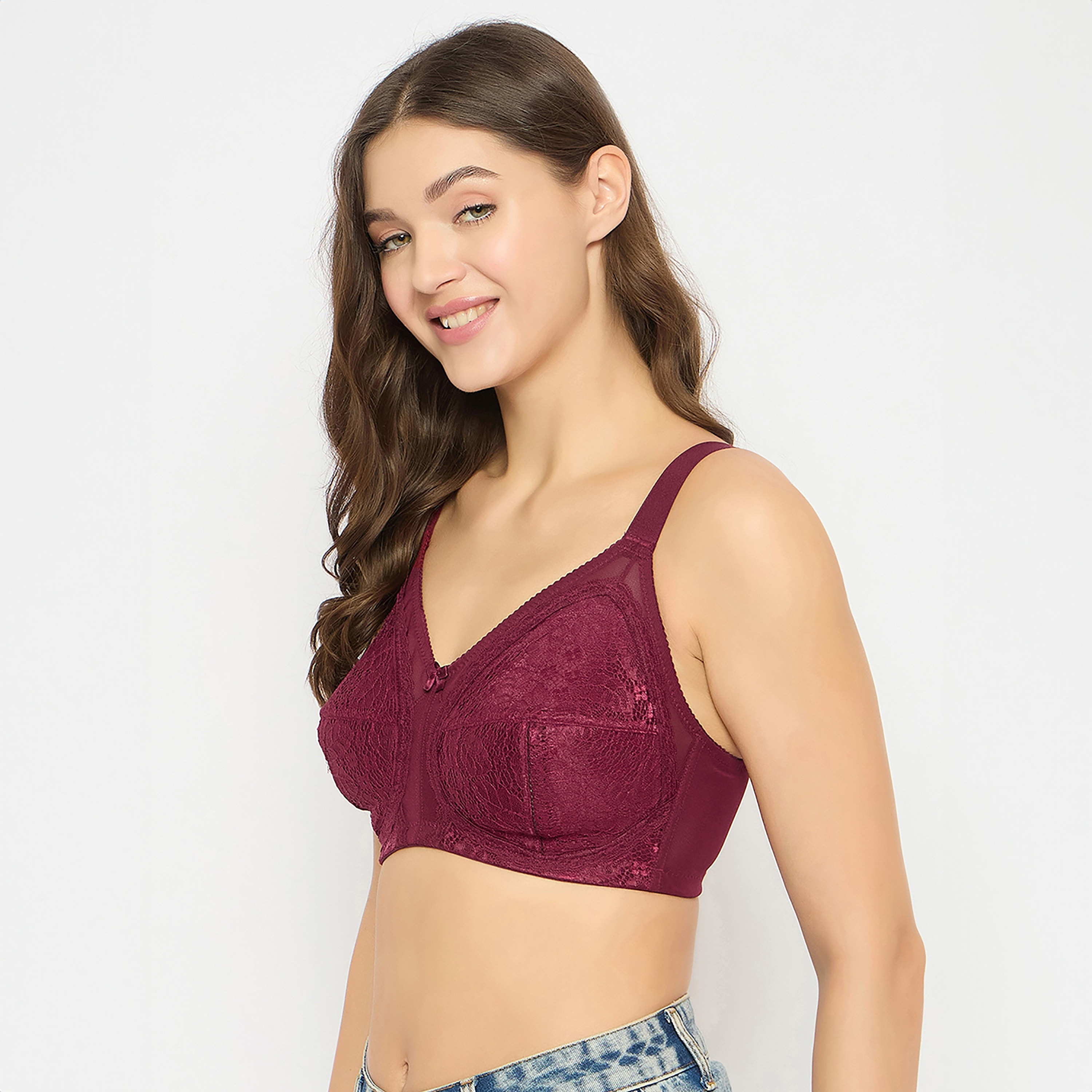 Clovia Non-Padded Non-Wired Full Coverage Minimizer Women's Bra - Lace-women-clothing-lingerie-bras-image-2