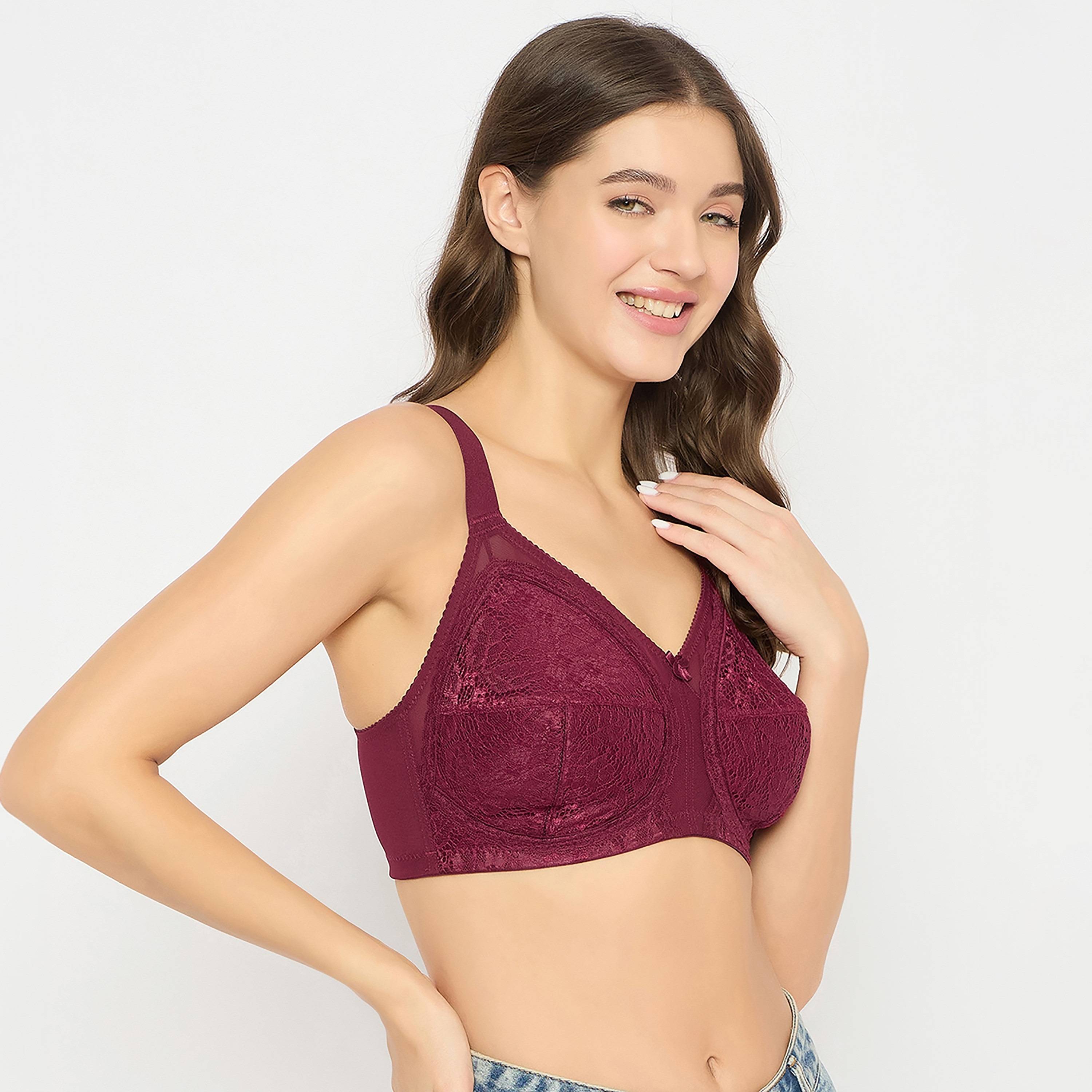 Clovia Non-Padded Non-Wired Full Coverage Minimizer Women's Bra - Lace-women-clothing-lingerie-bras-image-5