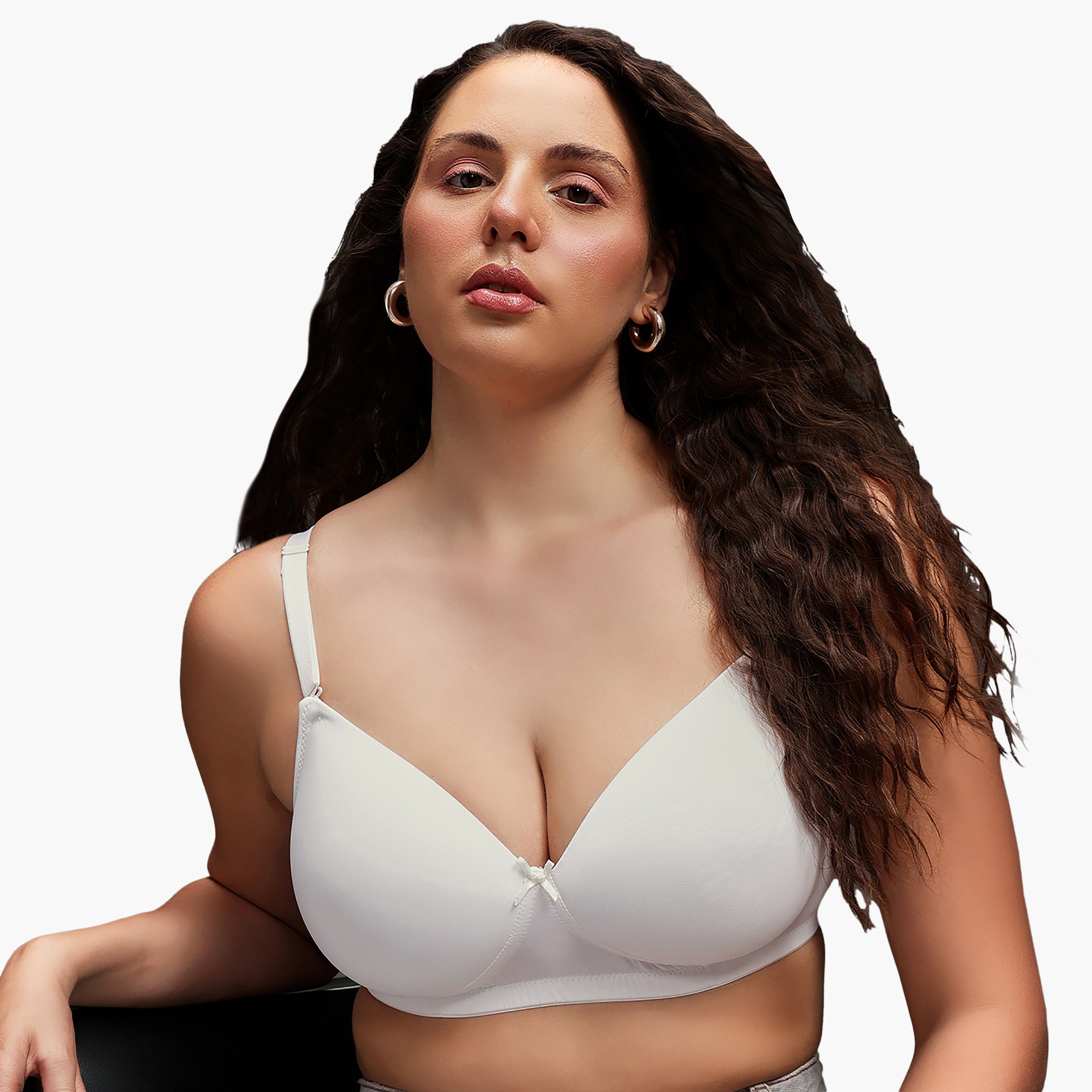 حمالة صدر تيشرت بحمالات وتغطية كاملة ومبطنة بحشوة بدون سلك سفلي أبيض للنساء من كلوفيا-women-clothing-lingerie-bras-image-1