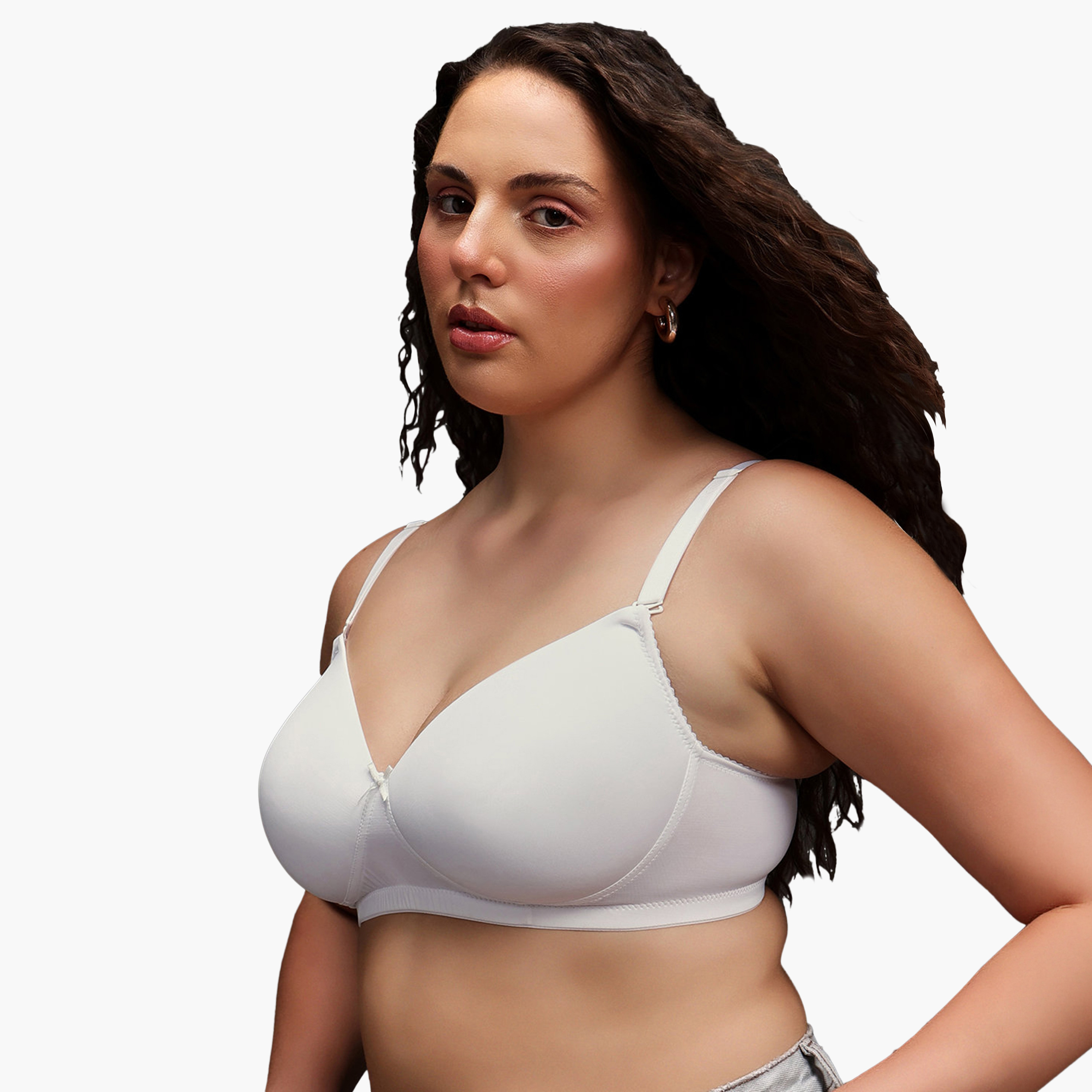 حمالة صدر تيشرت بحمالات وتغطية كاملة ومبطنة بحشوة بدون سلك سفلي أبيض للنساء من كلوفيا-women-clothing-lingerie-bras-image-2