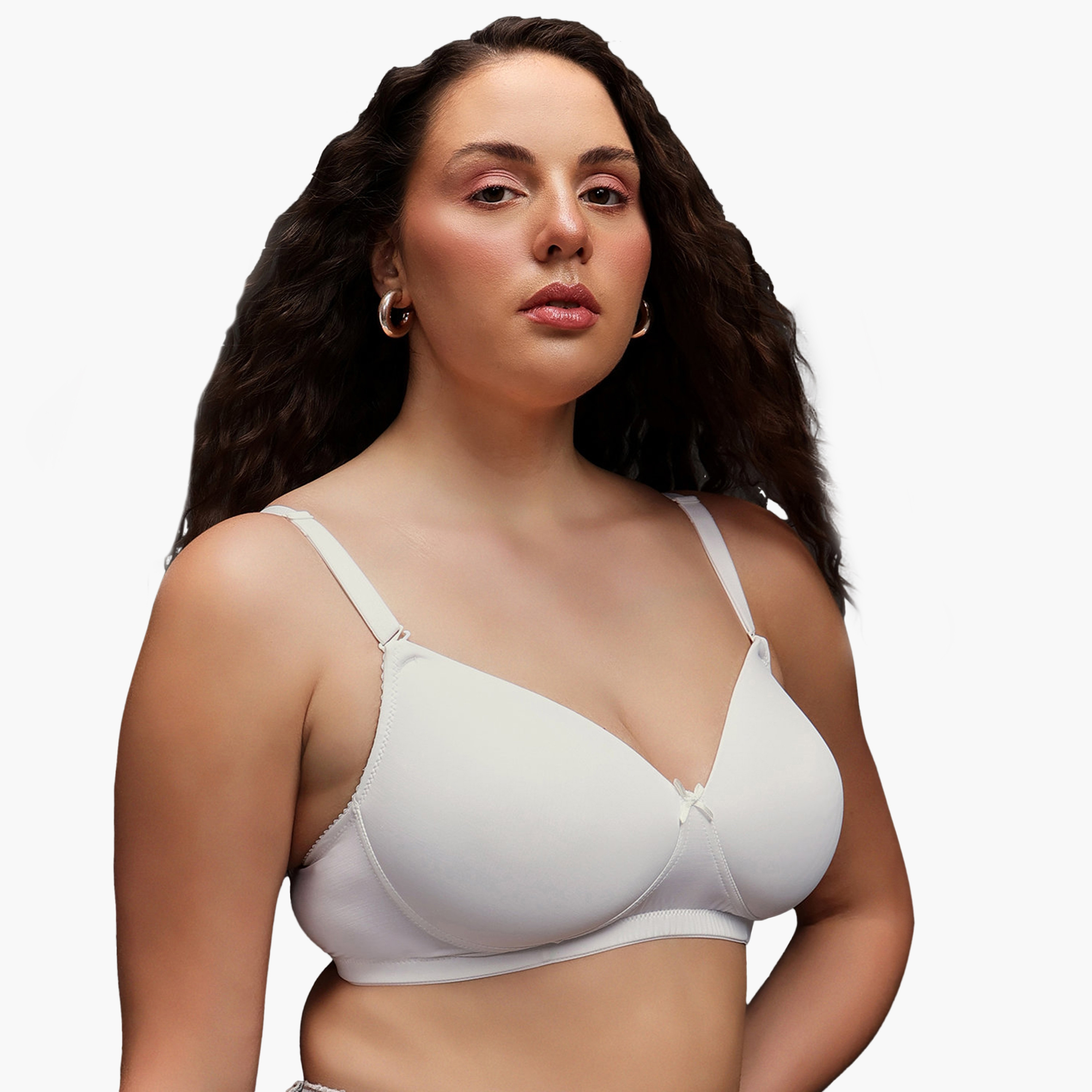 حمالة صدر تيشرت بحمالات وتغطية كاملة ومبطنة بحشوة بدون سلك سفلي أبيض للنساء من كلوفيا-women-clothing-lingerie-bras-image-3