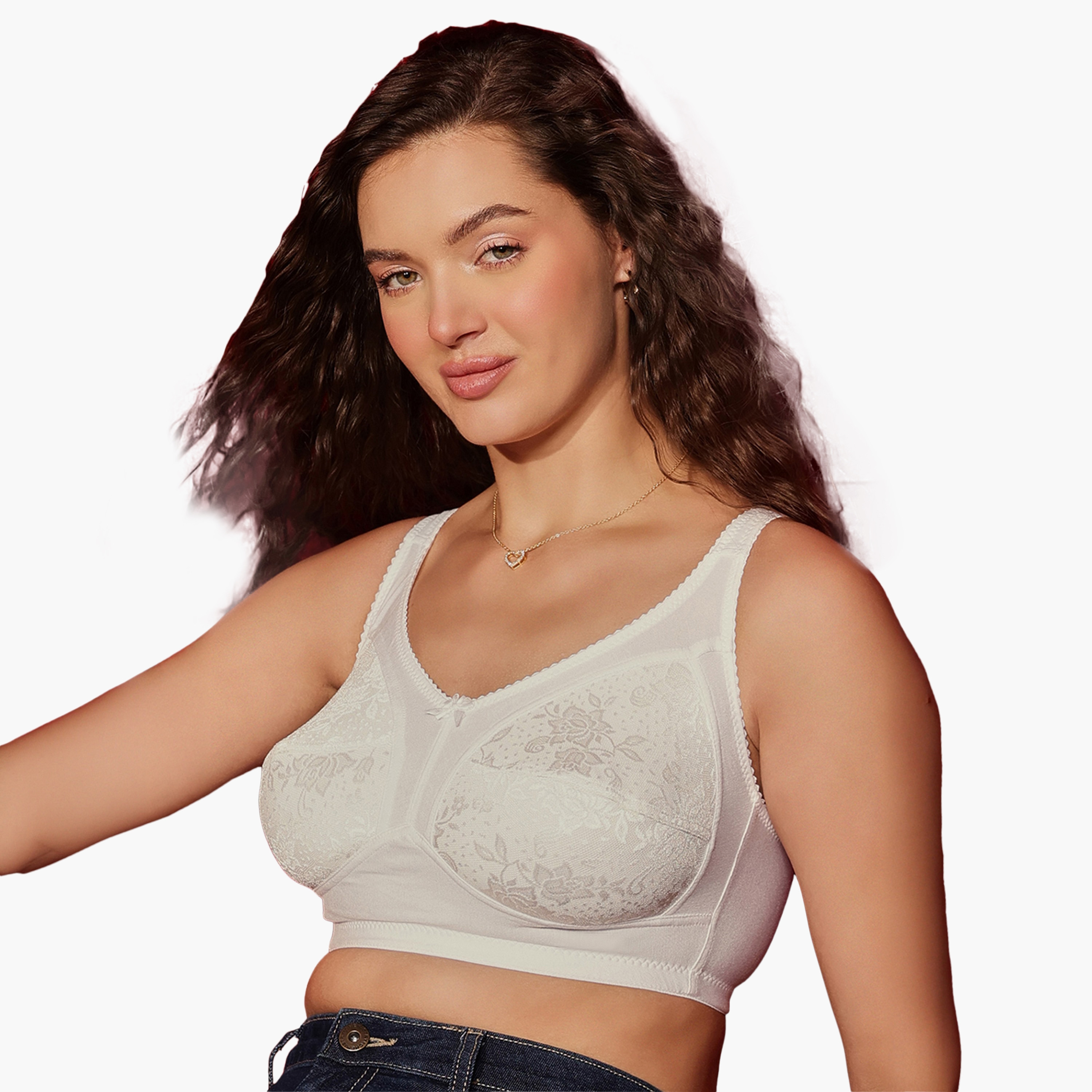حمالة صدر نسائية كاملة الشكل غير مبطنة وبدون أسلاك باللون الأبيض من كلوفيا - قطن-women-clothing-lingerie-bras-image-3