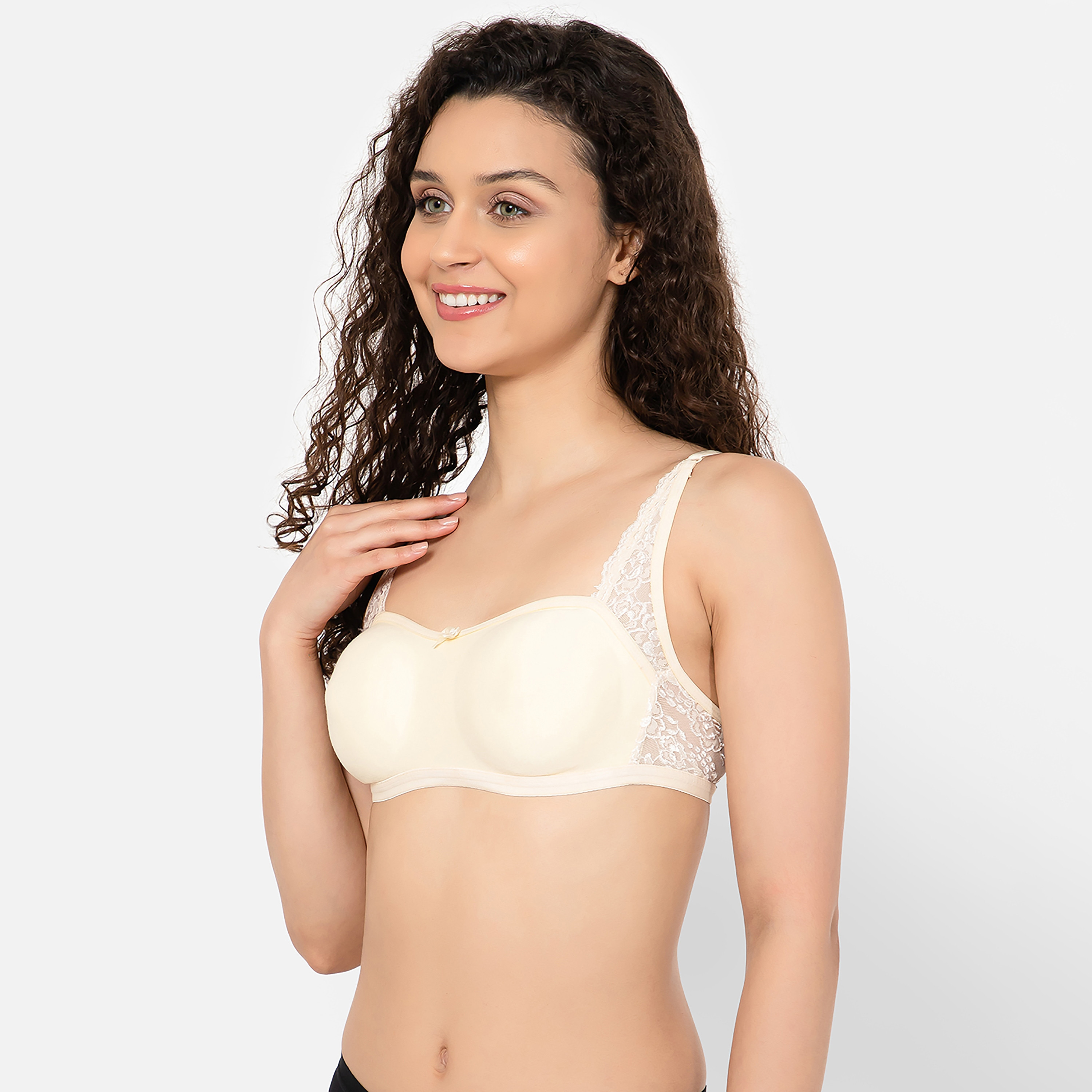 Clovia Non-Wired Spacer Cup Women's T-Shirt Bra in Skin Colour - Cotton Rich-women-clothing-lingerie-bras-image-2