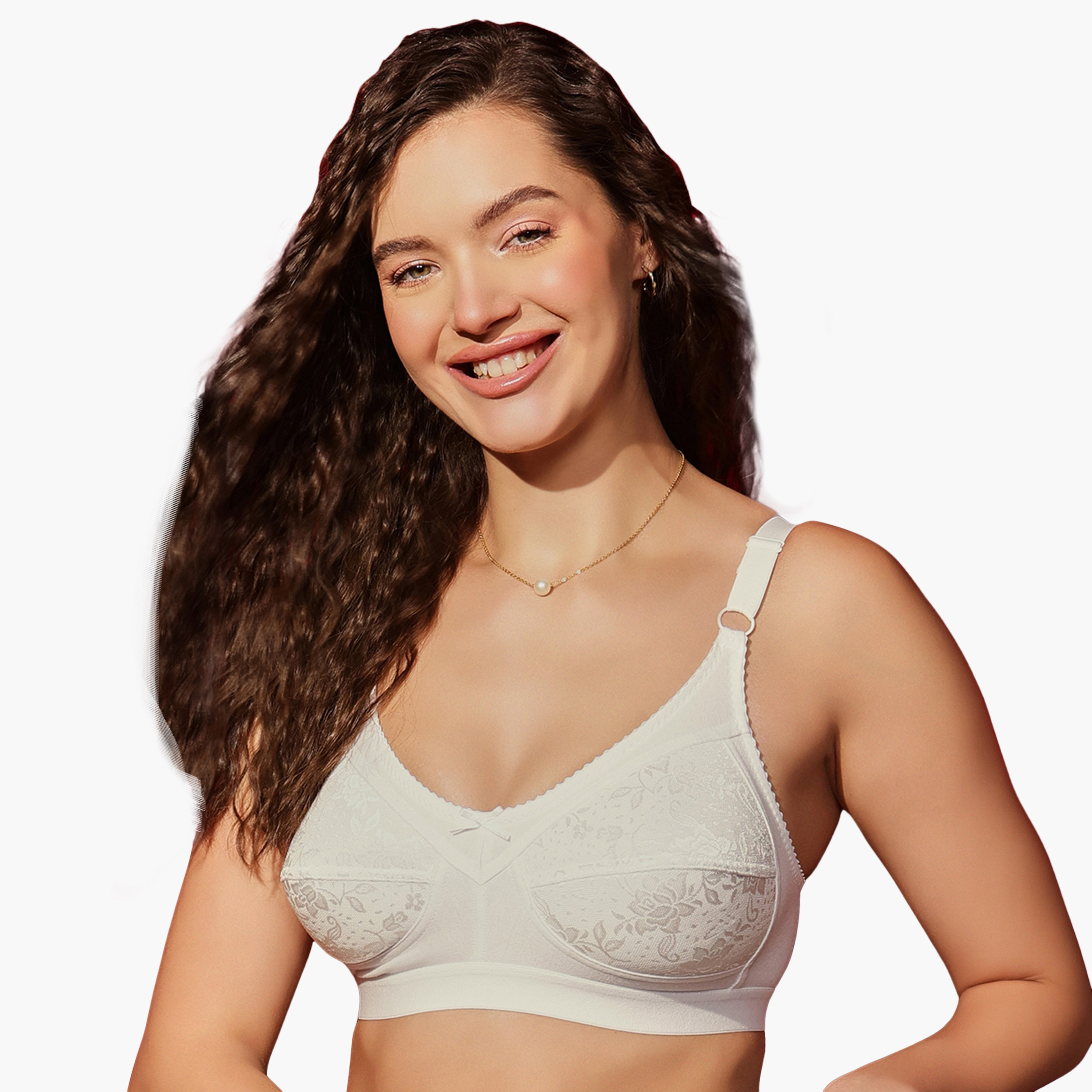 Clovia Non-Padded Non-Wired Full Figure Women's Bra in White - Cotton-women-clothing-lingerie-bras-image-1